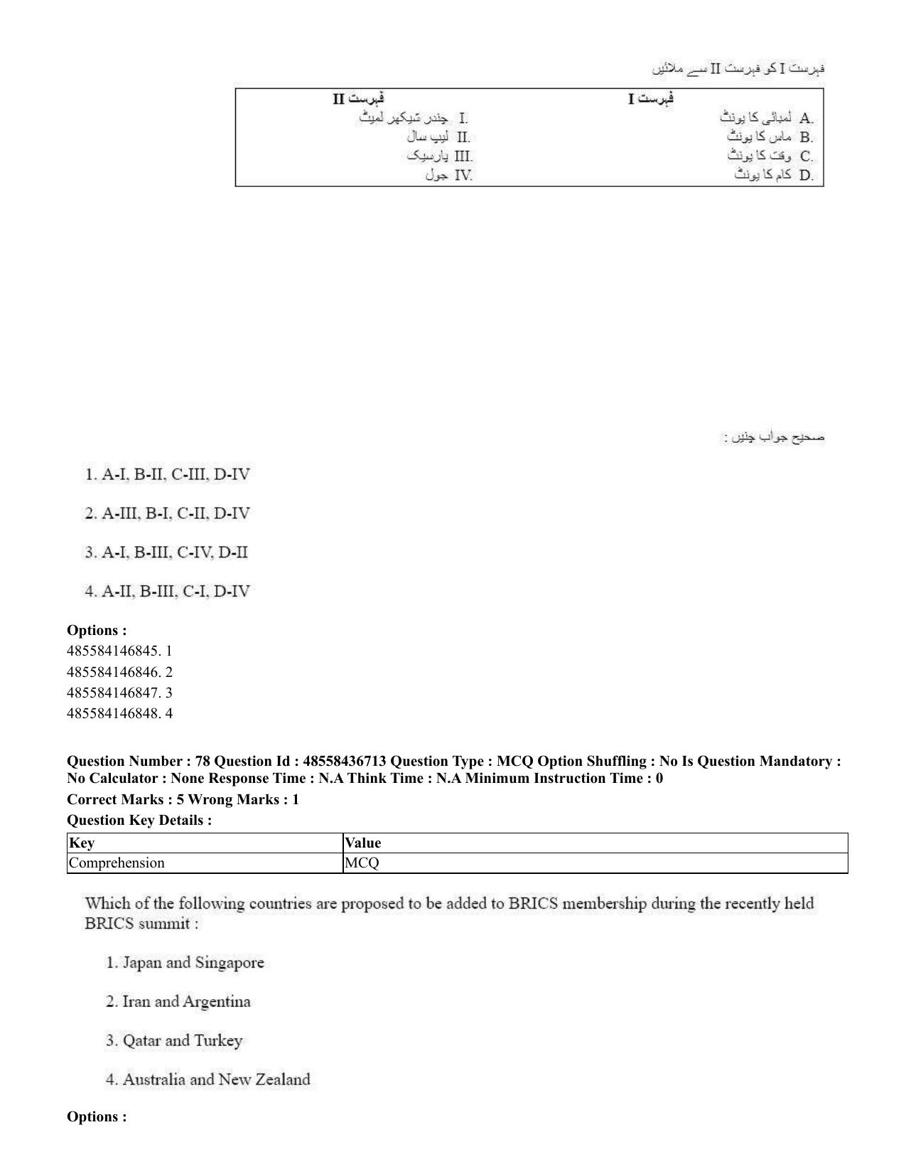 CUET 2023 International Shift 1 Question Papers - 22 June 2023 - Page 218