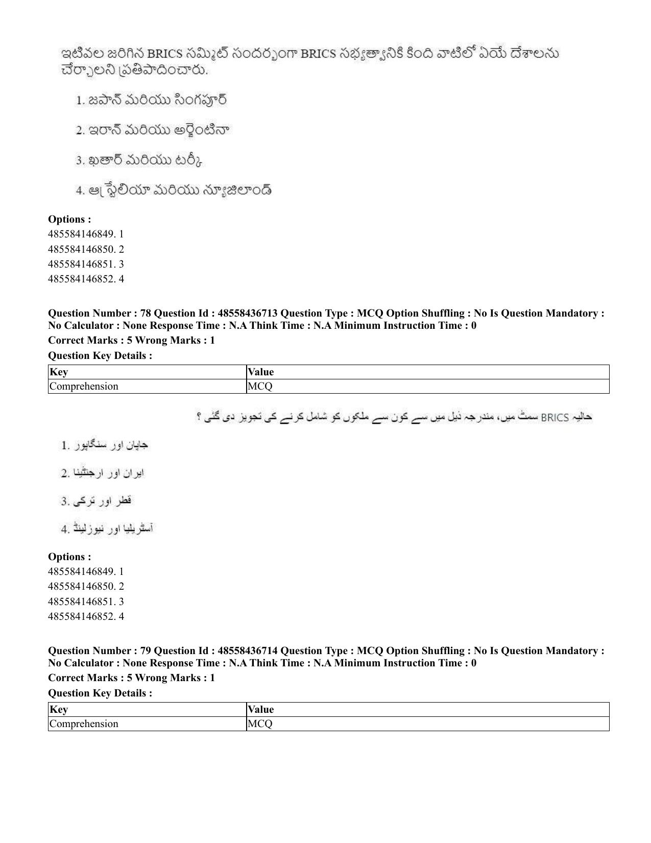 CUET 2023 International Shift 1 Question Papers - 22 June 2023 - Page 224