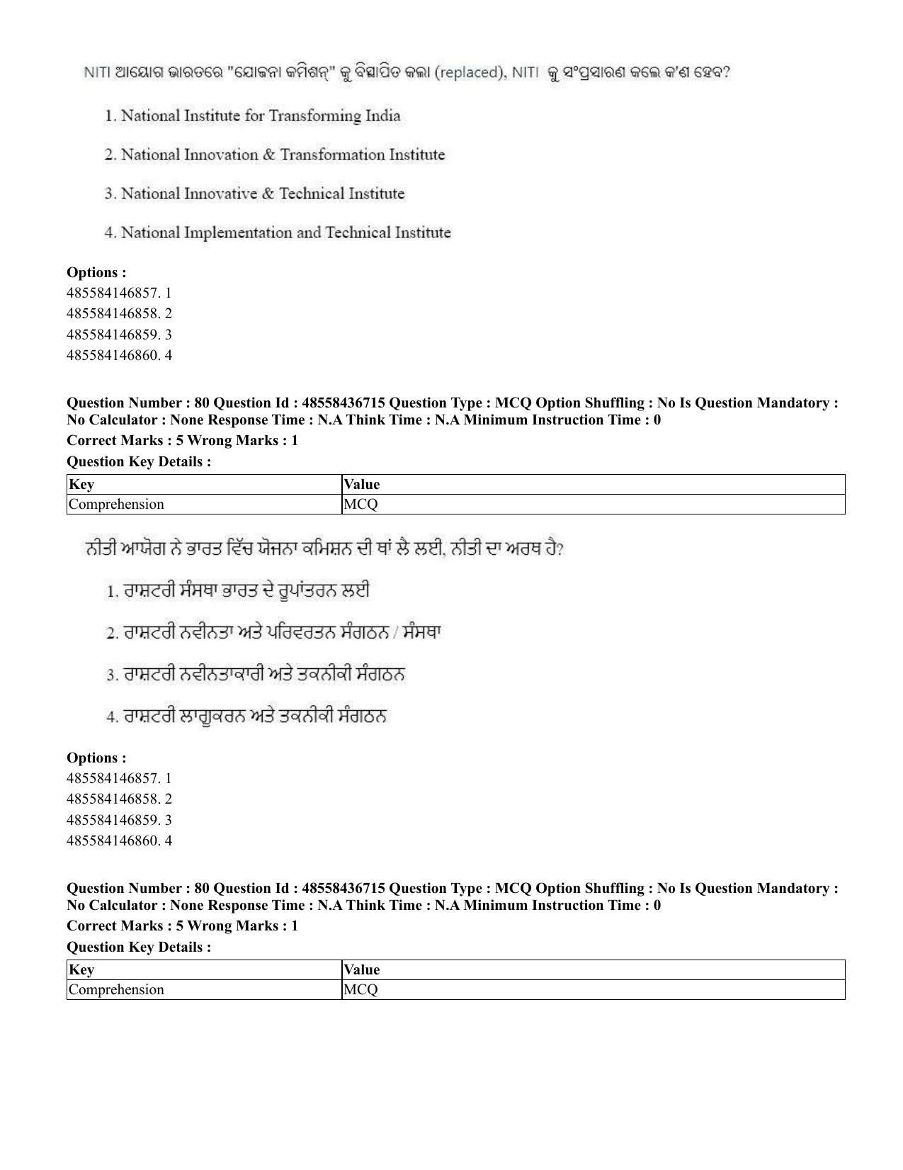 CUET 2023 International Shift 1 Question Papers - 22 June 2023 - Page 238