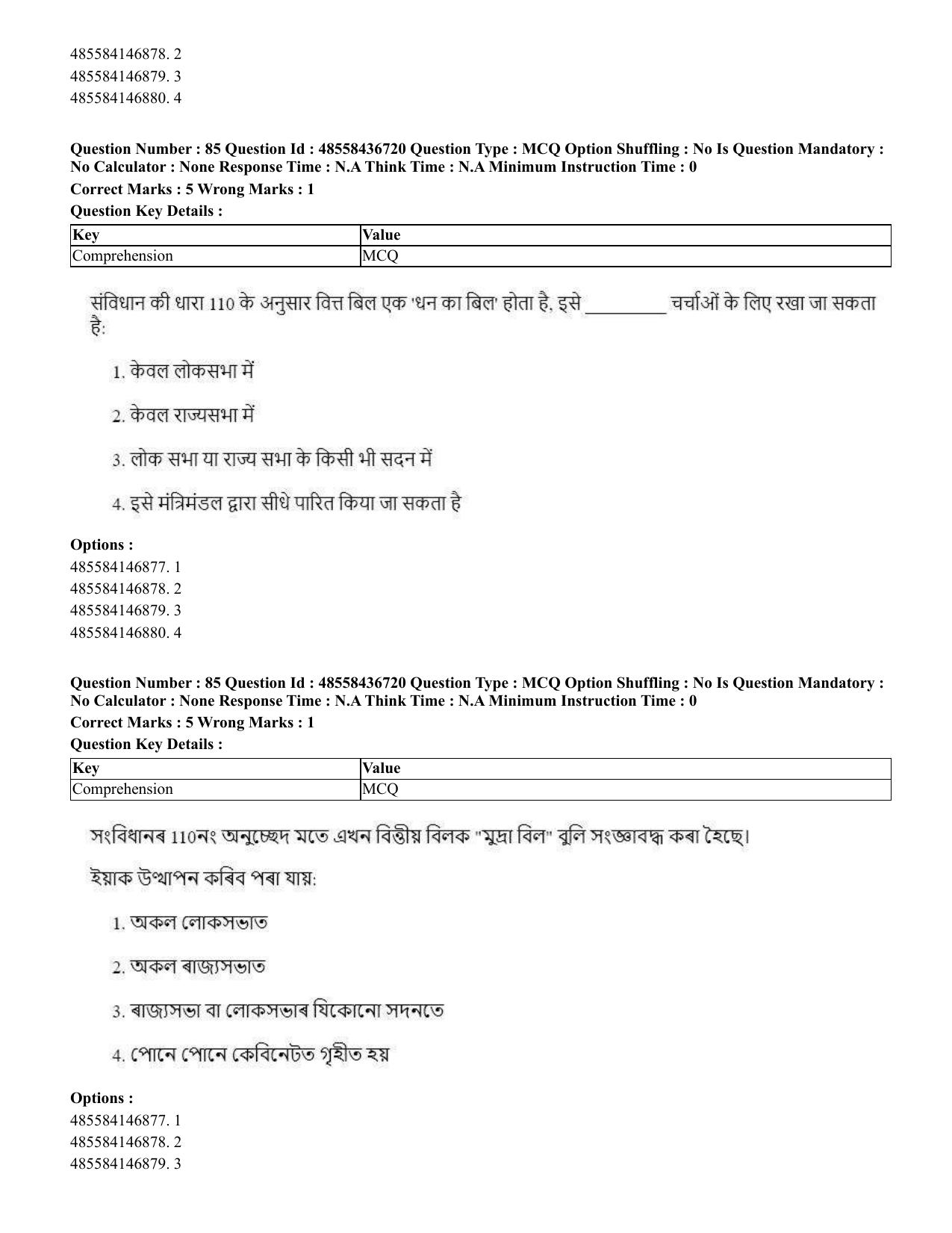 CUET 2023 International Shift 1 Question Papers - 22 June 2023 - Page 273