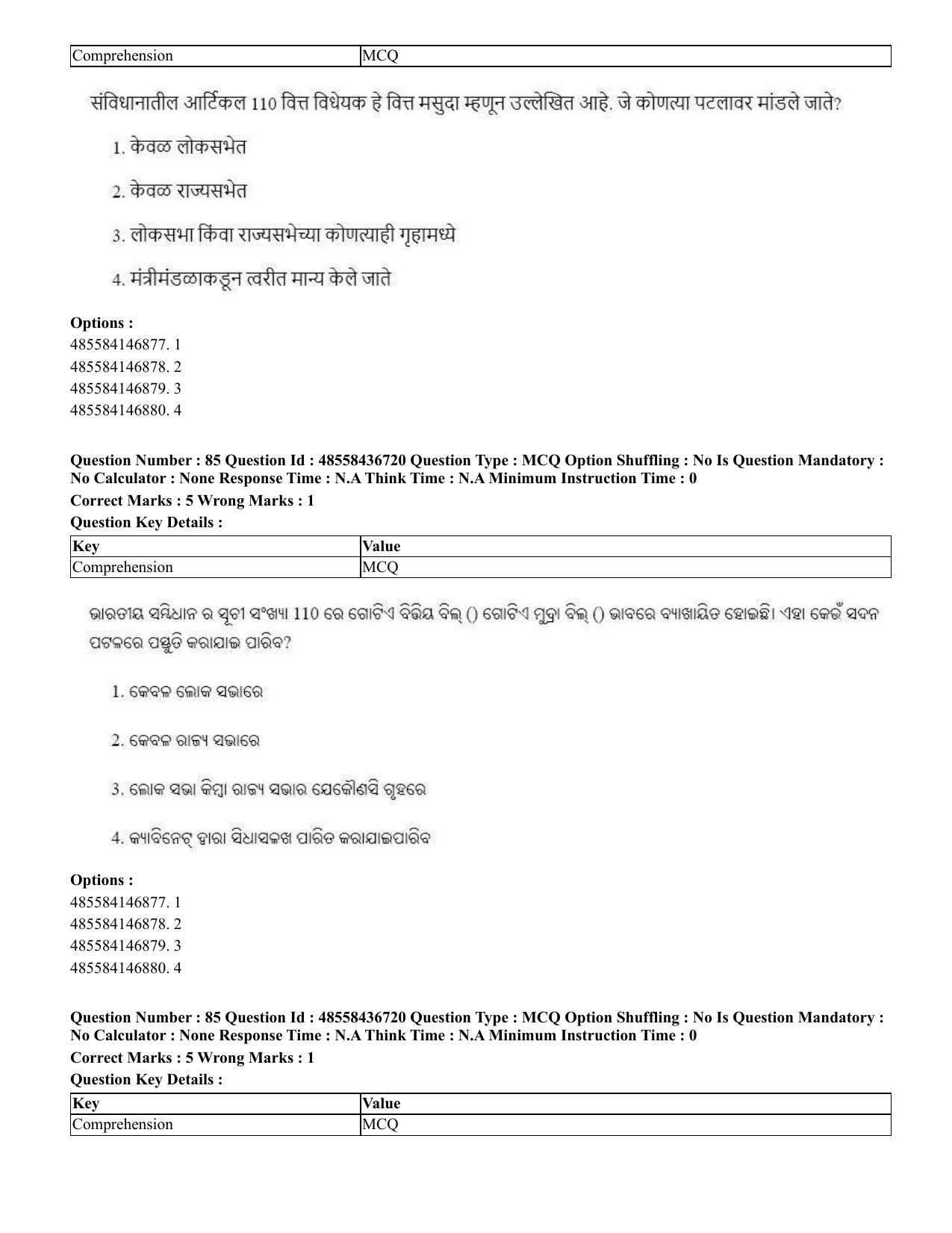 CUET 2023 International Shift 1 Question Papers - 22 June 2023 - Page 276