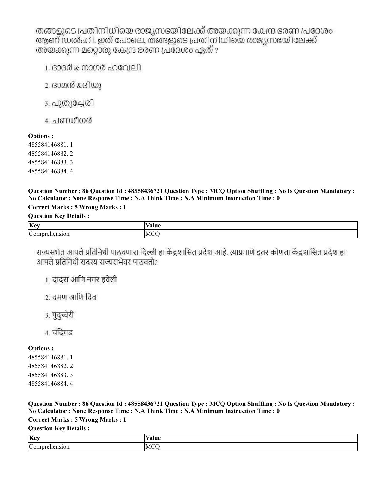 CUET 2023 International Shift 1 Question Papers - 22 June 2023 - Page 282