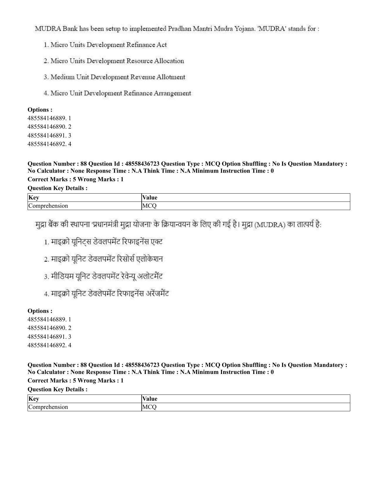 CUET 2023 International Shift 1 Question Papers - 22 June 2023 - Page 292