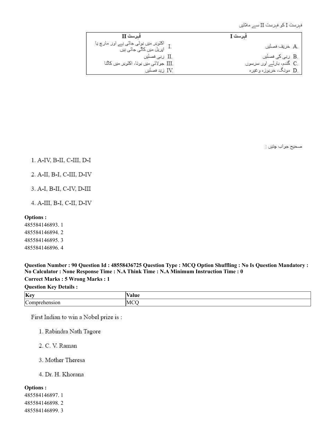 CUET 2023 International Shift 1 Question Papers - 22 June 2023 - Page 307