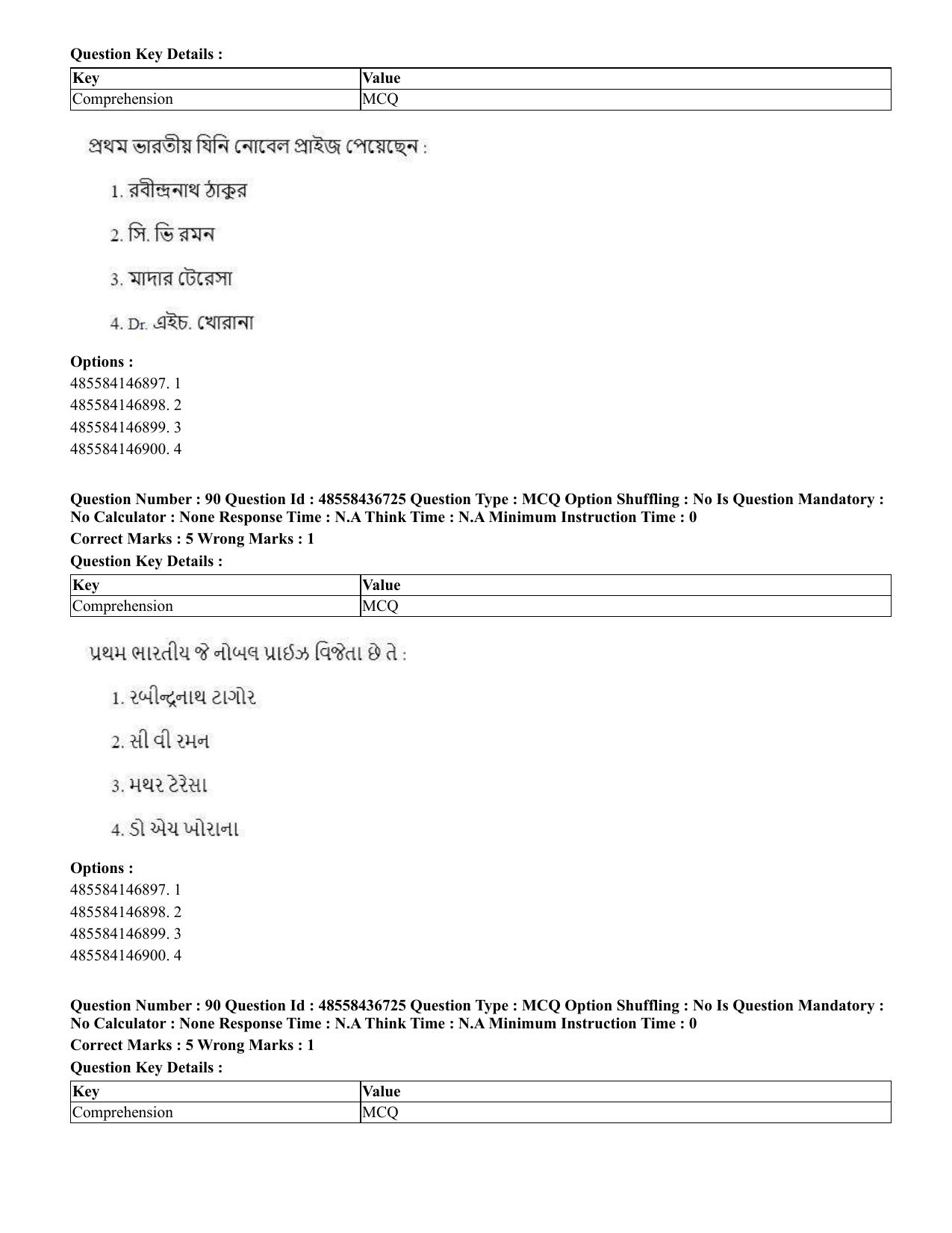 CUET 2023 International Shift 1 Question Papers - 22 June 2023 - Page 309