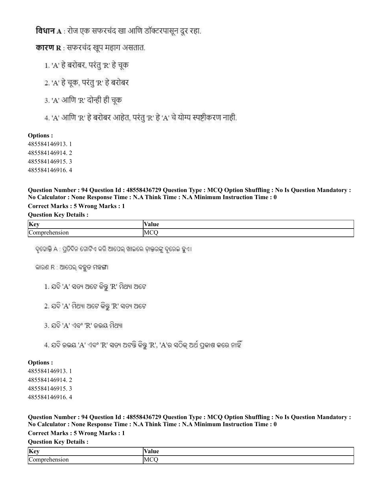 CUET 2023 International Shift 1 Question Papers - 22 June 2023 - Page 339