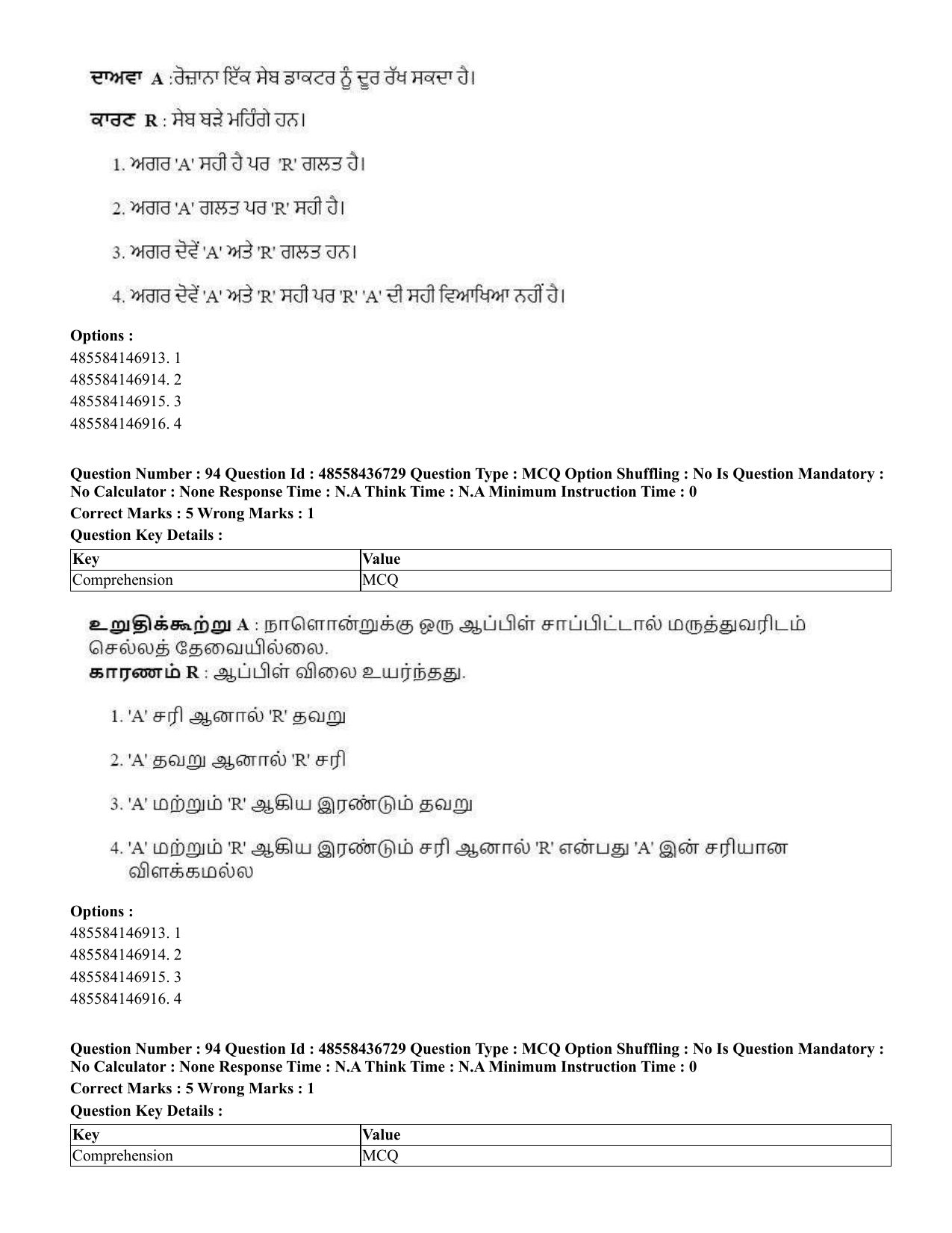 CUET 2023 International Shift 1 Question Papers - 22 June 2023 - Page 340