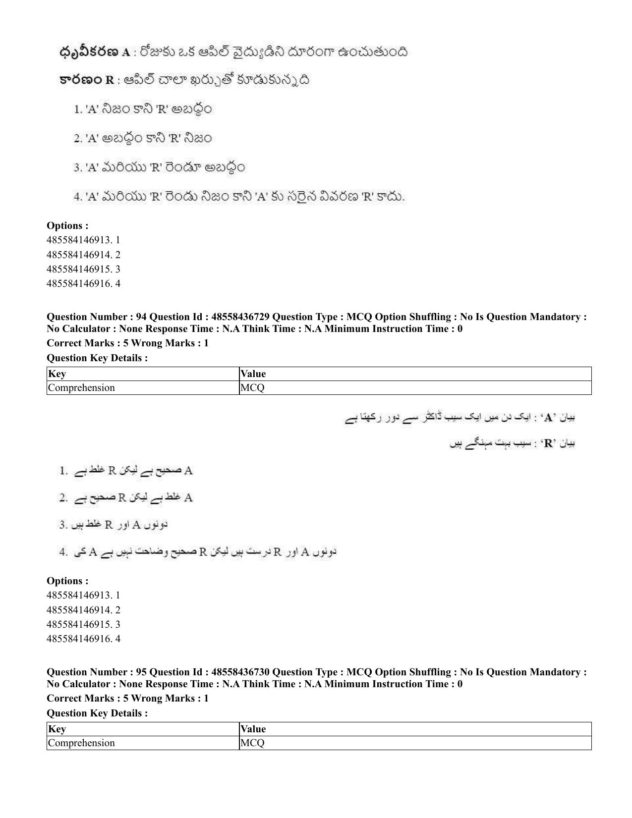 CUET 2023 International Shift 1 Question Papers - 22 June 2023 - Page 341