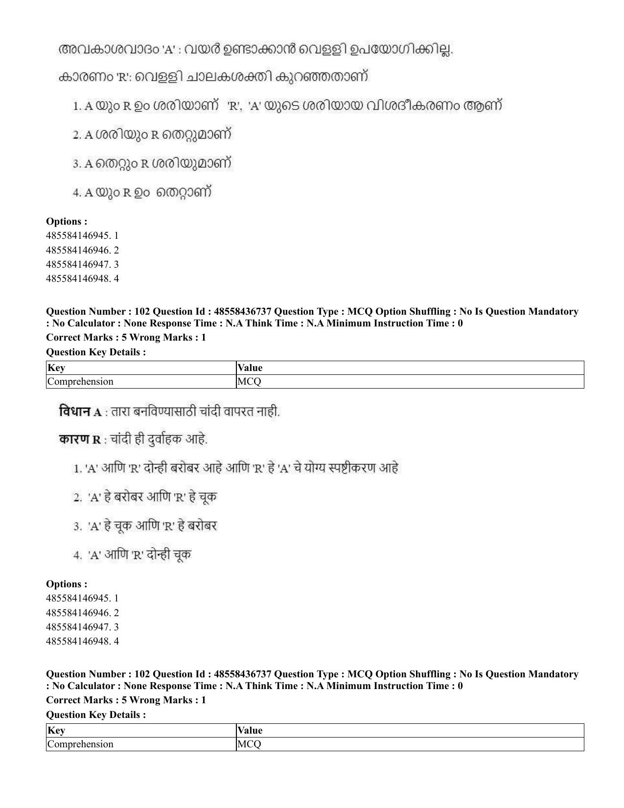 CUET 2023 International Shift 1 Question Papers - 22 June 2023 - Page 391