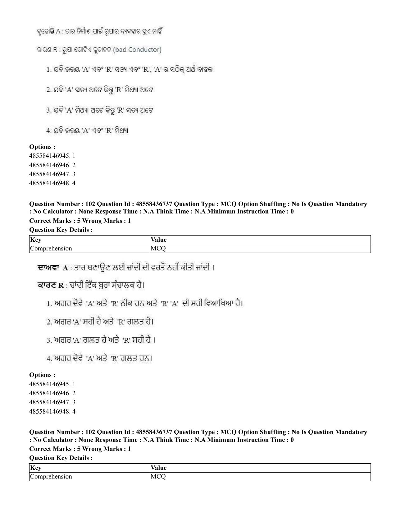 CUET 2023 International Shift 1 Question Papers - 22 June 2023 - Page 392