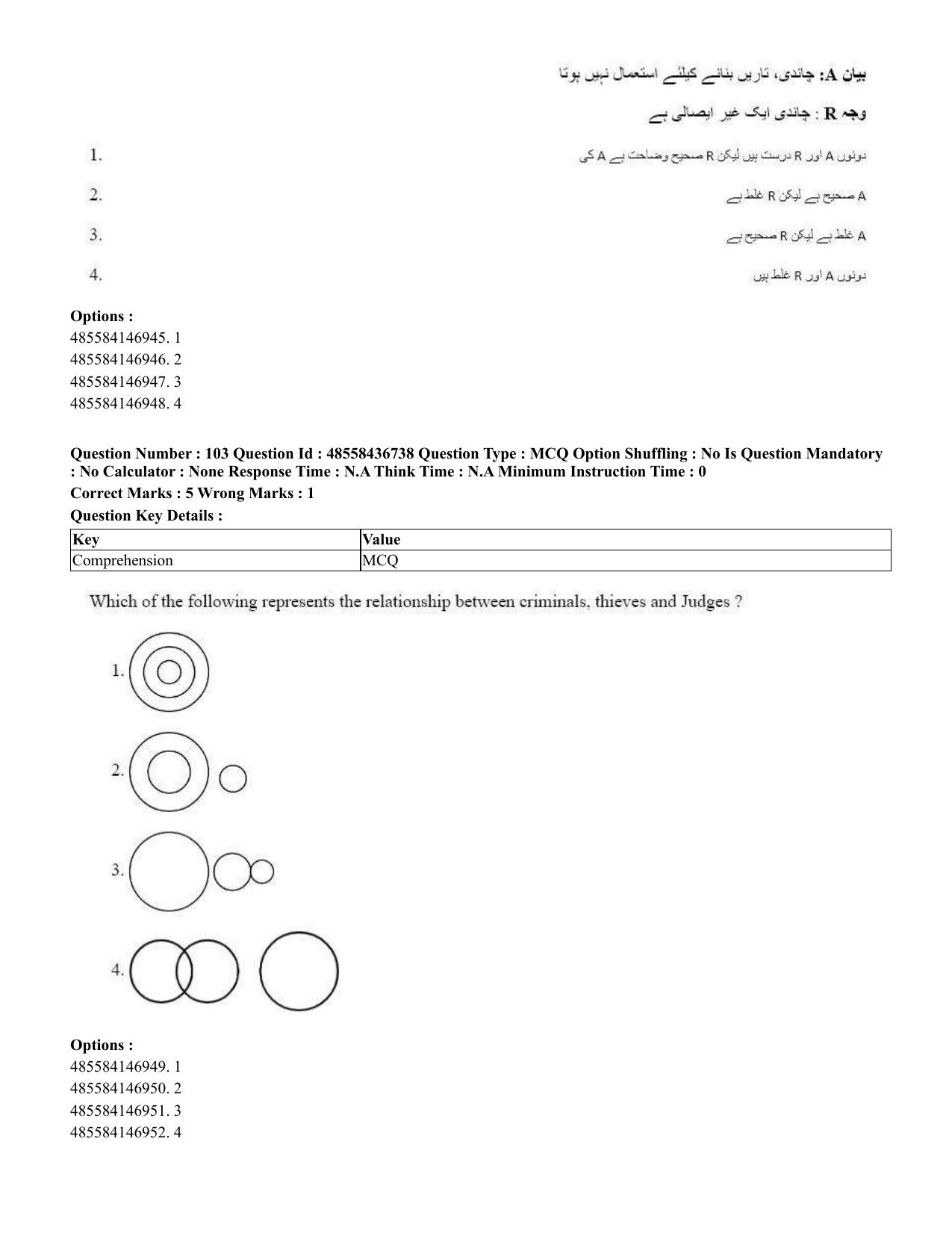 CUET 2023 International Shift 1 Question Papers - 22 June 2023 - Page 394