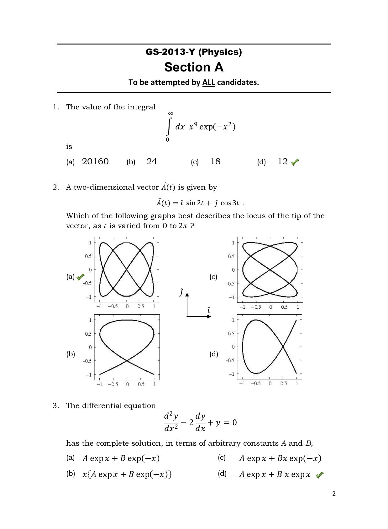 TIFR GS 2013 Physics Y Question Paper - Page 3