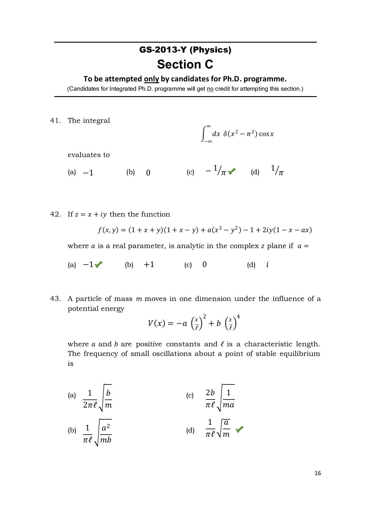 TIFR GS 2013 Physics Y Question Paper - Page 17