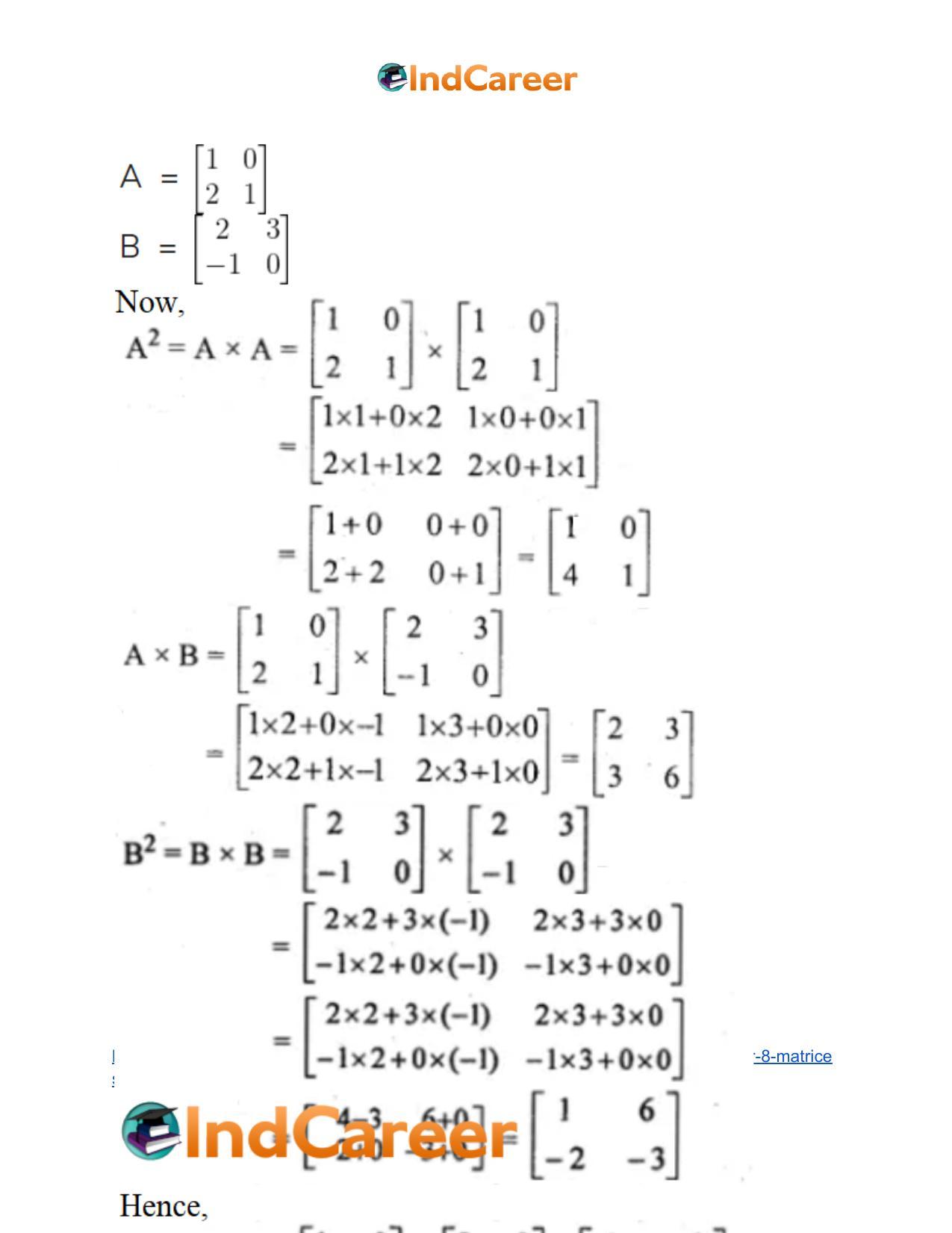 ML Aggarwal Solutions for Class 10 Maths Chapter 8- Matrices - Page 44