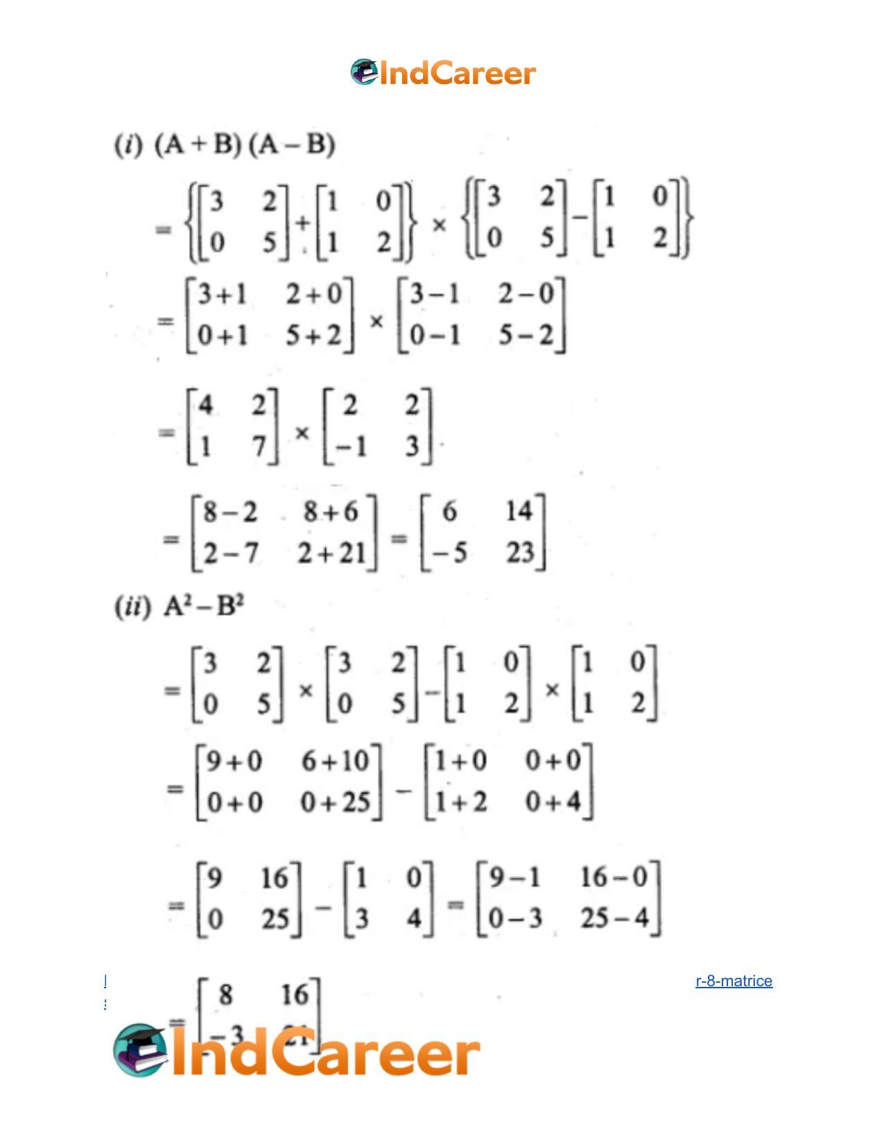 ML Aggarwal Solutions for Class 10 Maths Chapter 8- Matrices - Page 64