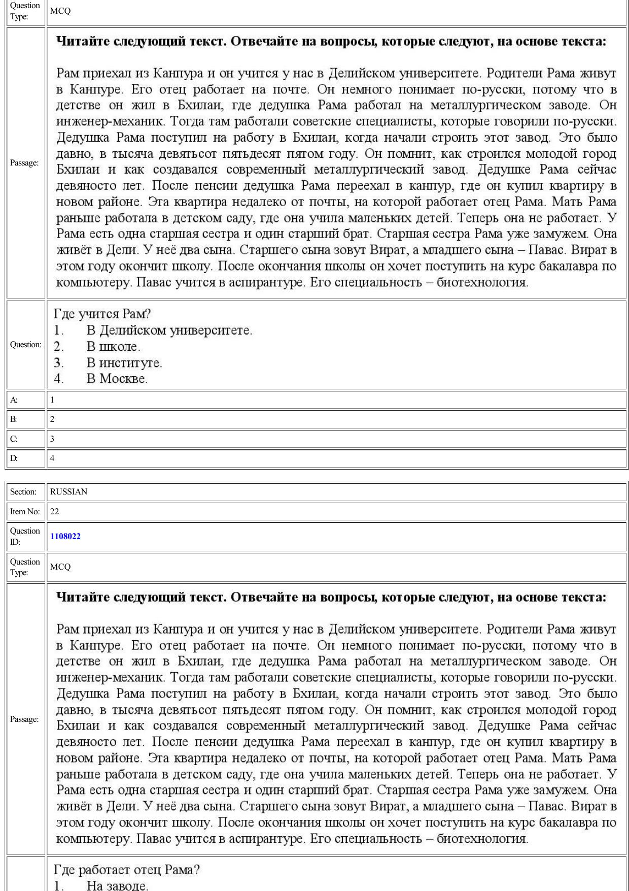 CUET 2022 Question Paper of Russian - Page 17