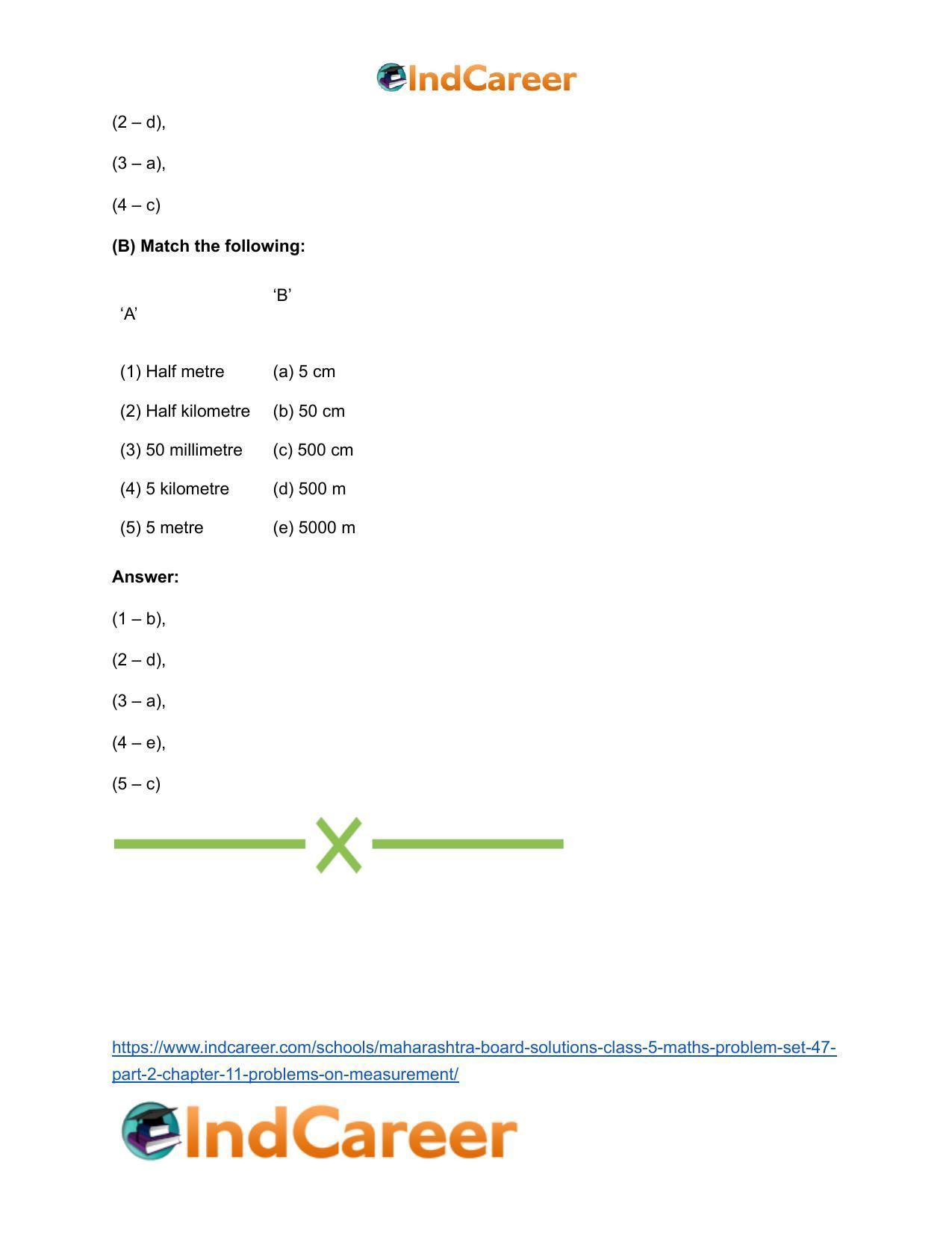 Maharashtra Board Solutions Class 5-Maths (Problem Set 47) - Part 2: Chapter 11- Problems on Measurement - Page 19