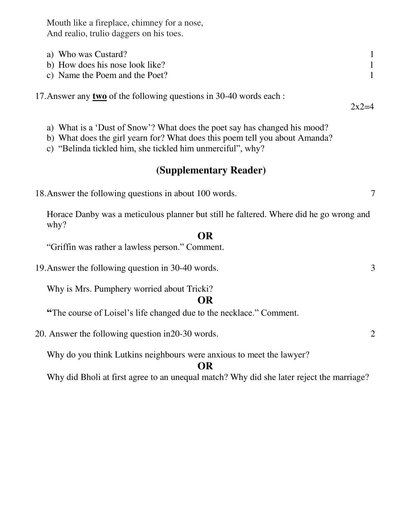 UBSE Class 10 English 2023 Model Paper - Page 6
