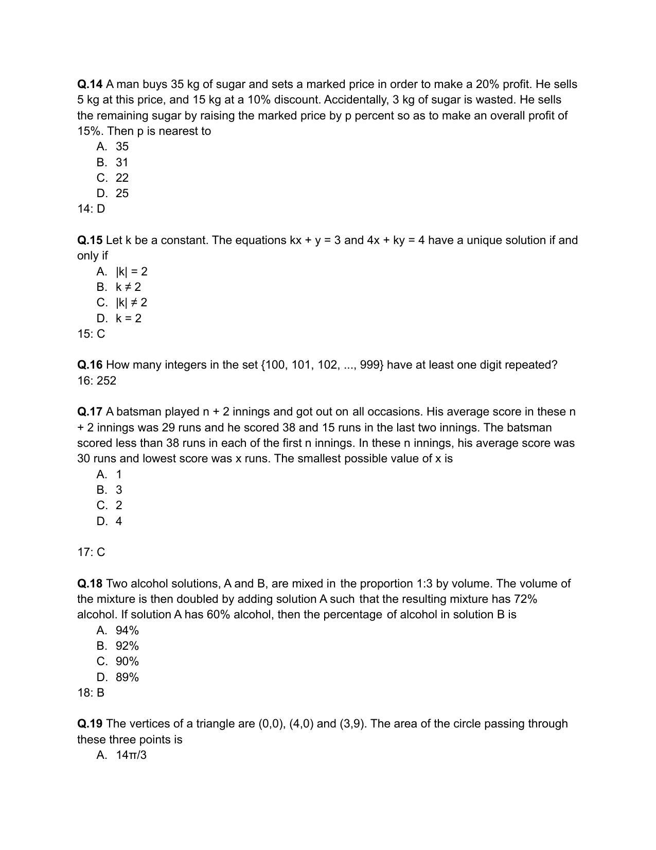 CAT 2020 CAT QA Slot 3 Question Paper - Page 3