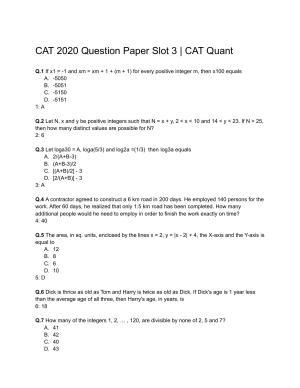 CAT 2020 CAT QA Slot 3 Question Paper