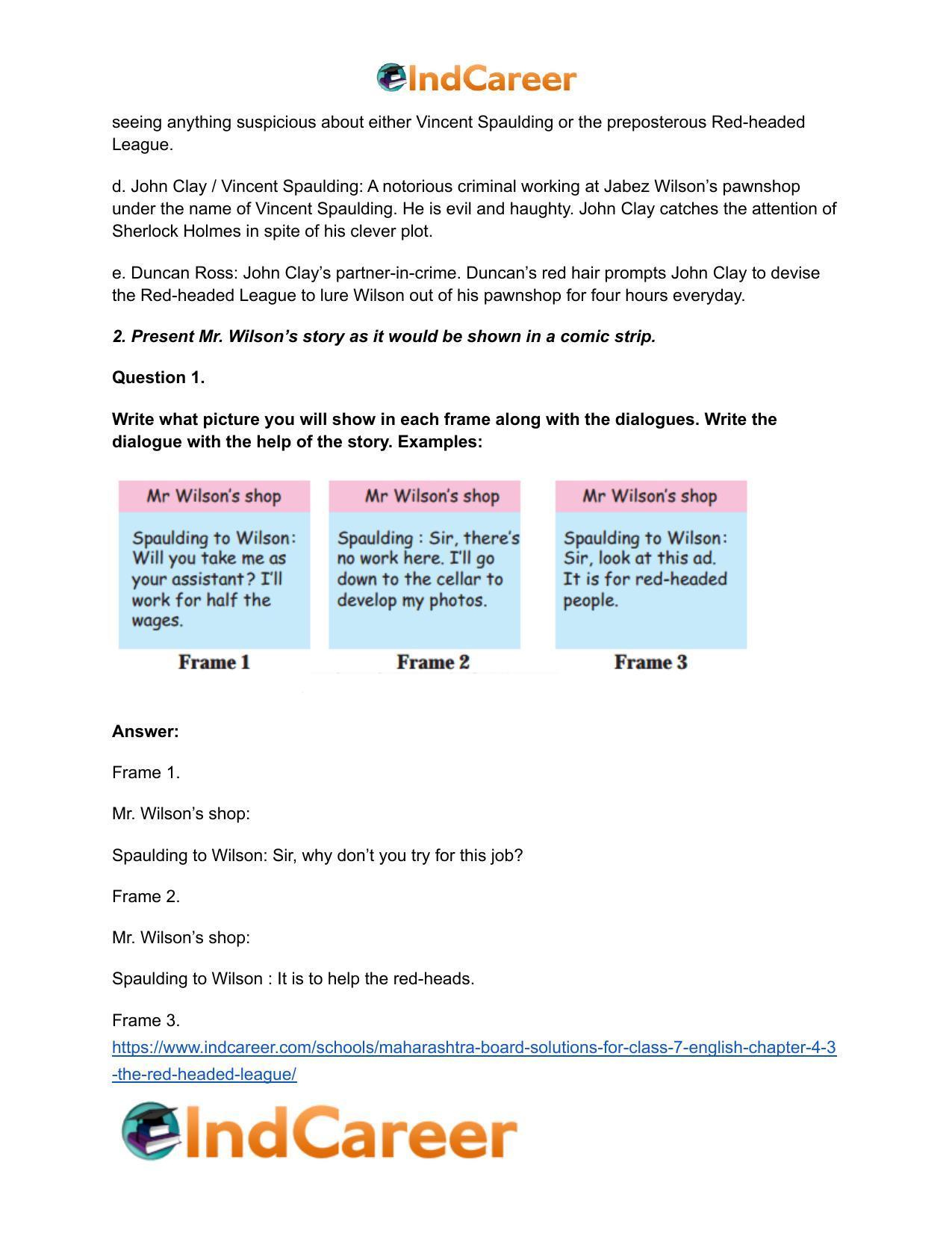 Maharashtra Board Solutions for Class 7- English: Chapter 4.3- The Red-Headed League - Page 3
