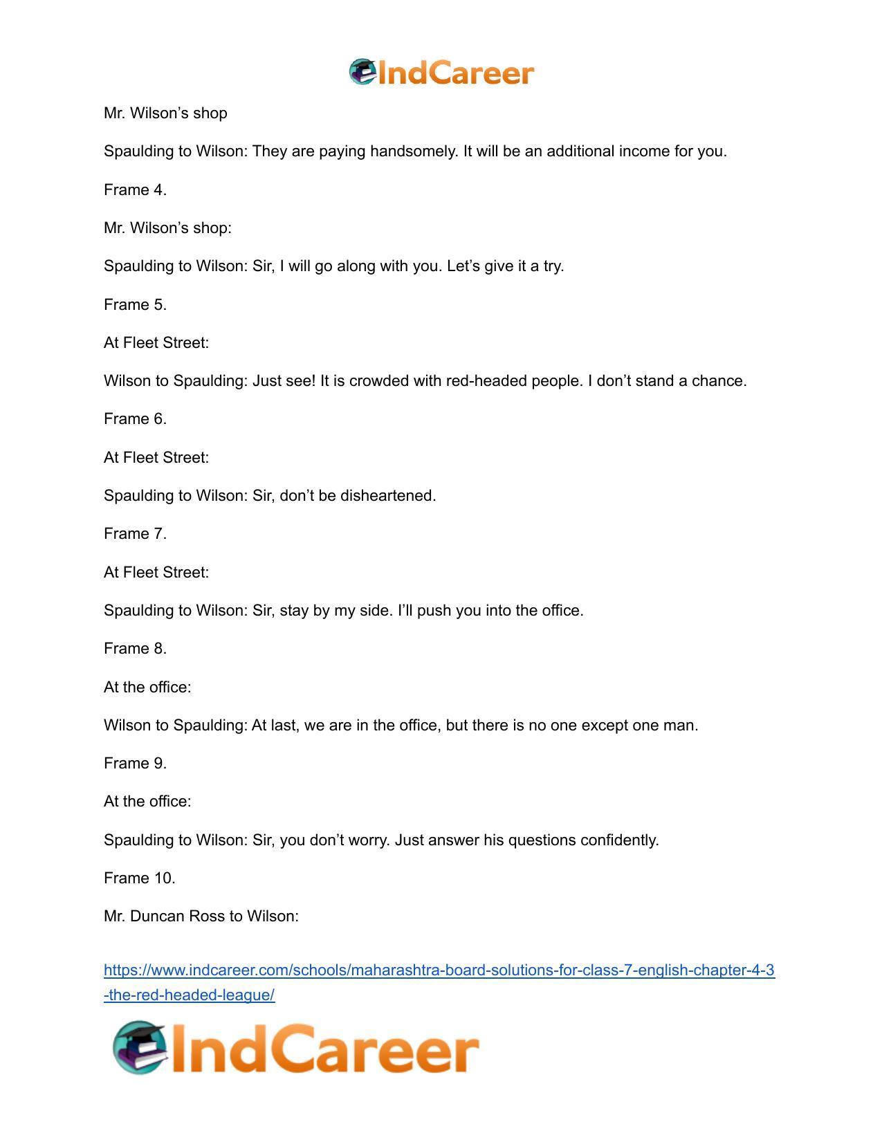 Maharashtra Board Solutions for Class 7- English: Chapter 4.3- The Red-Headed League - Page 4