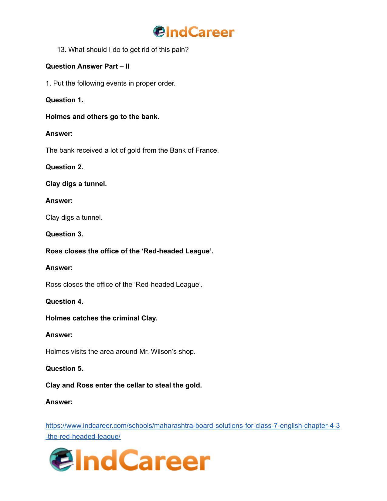 Maharashtra Board Solutions for Class 7- English: Chapter 4.3- The Red-Headed League - Page 9