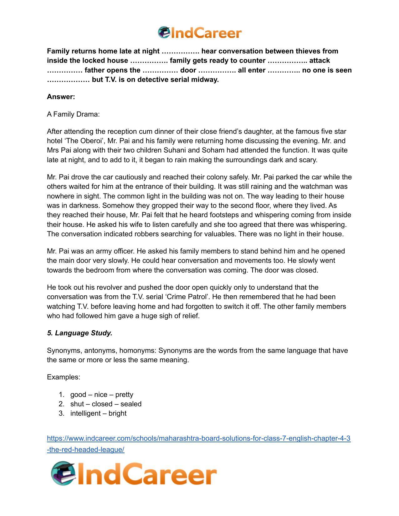 Maharashtra Board Solutions for Class 7- English: Chapter 4.3- The Red-Headed League - Page 13