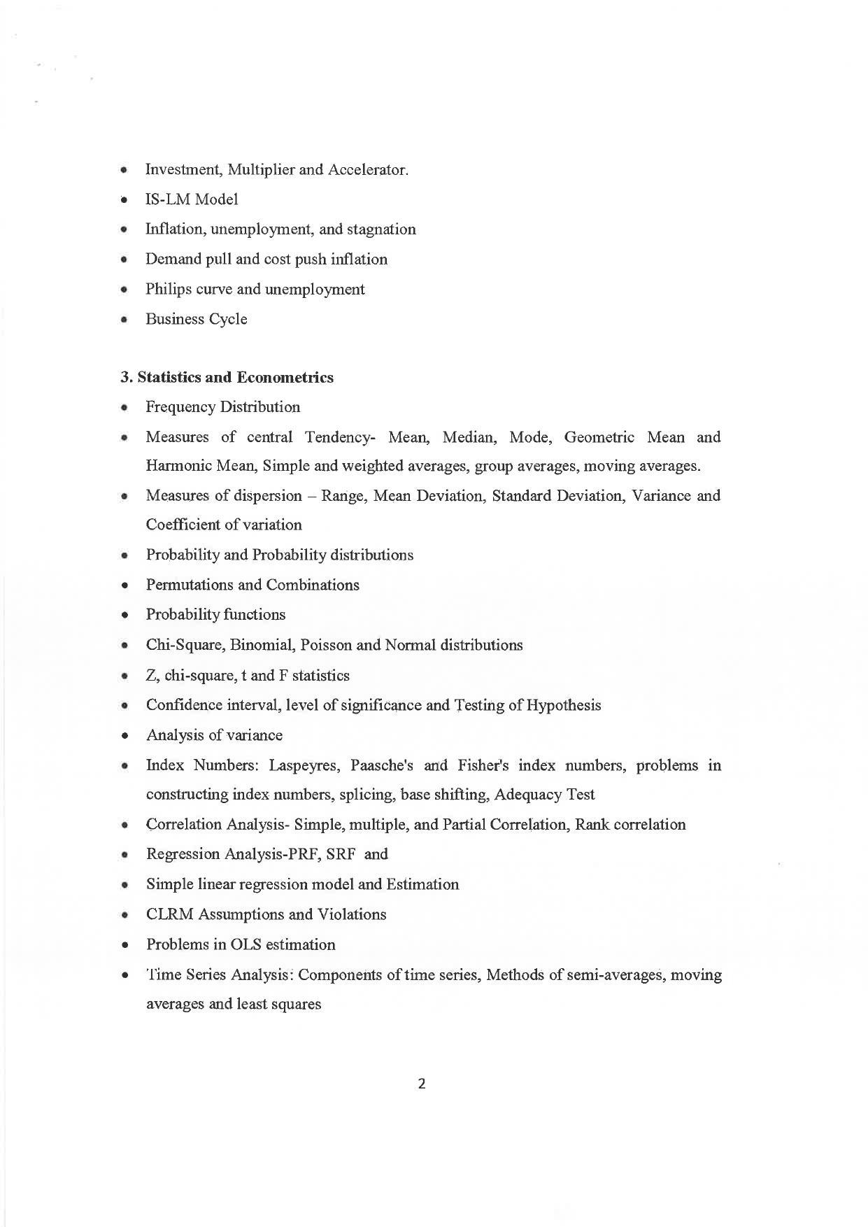 JMI Entrance Exam M08-M.A.(Economics) Syllabus - Page 3