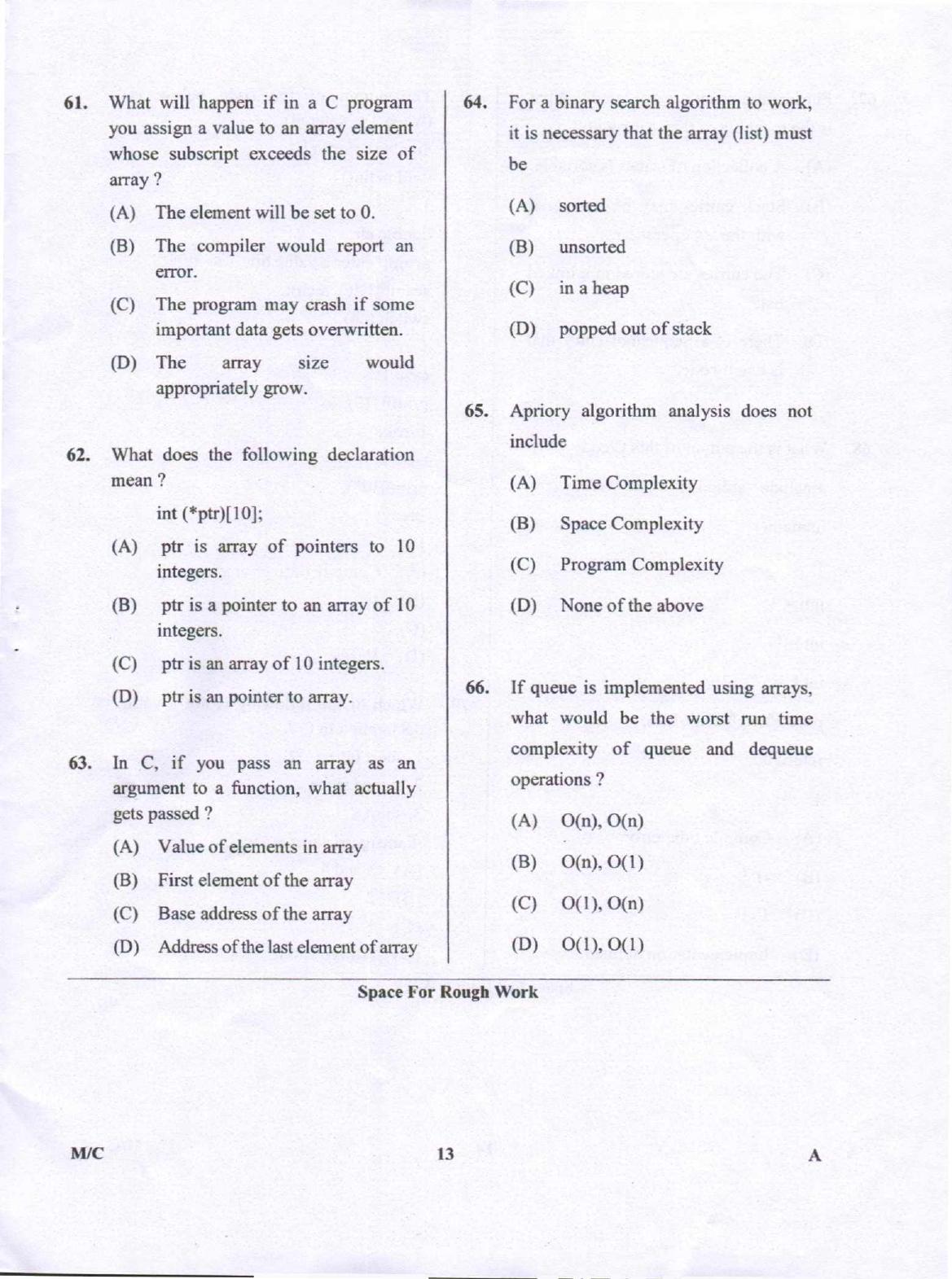 Karnataka PGCET 2018 Mathematics and Computer Science Question Paper - Page 13