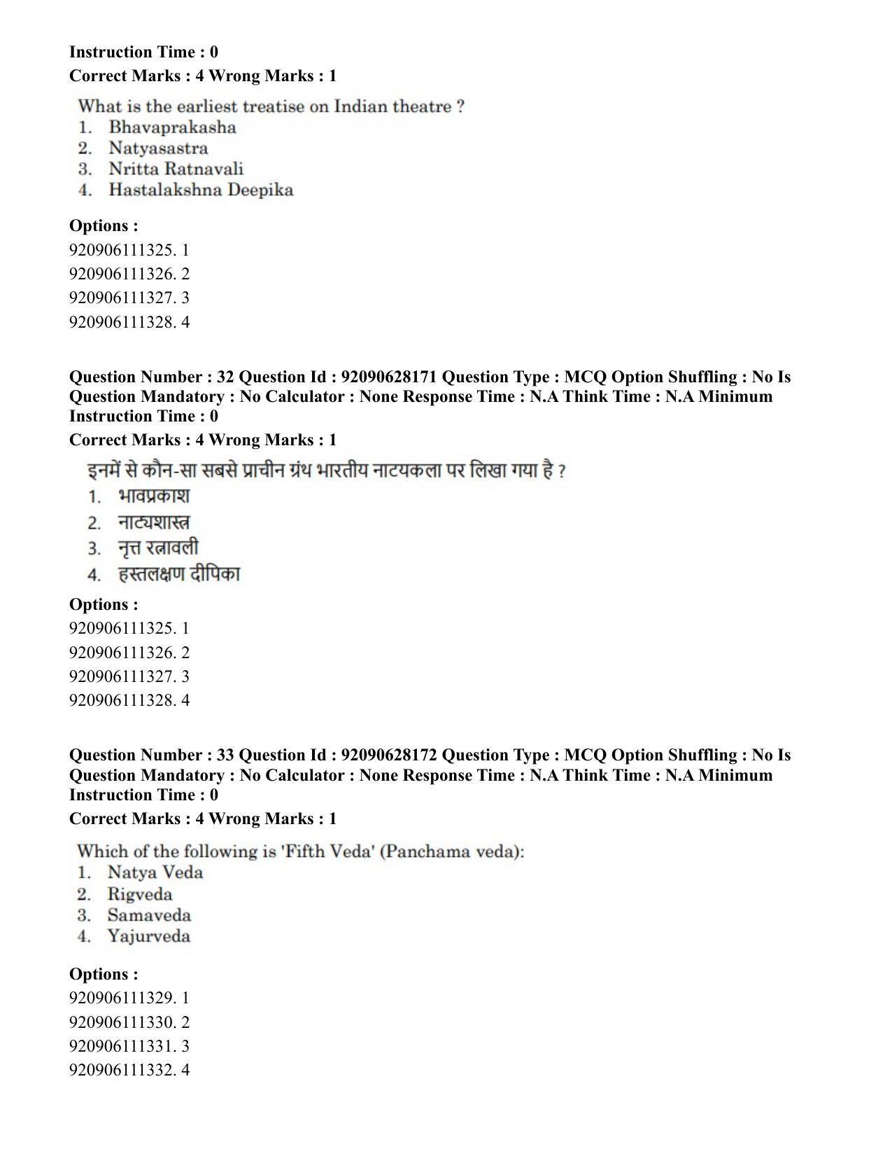 CUET PG 2023: HUQP24 – Theatre (Hin) - Shift 3 (26-06-2023) Question Paper - Page 35