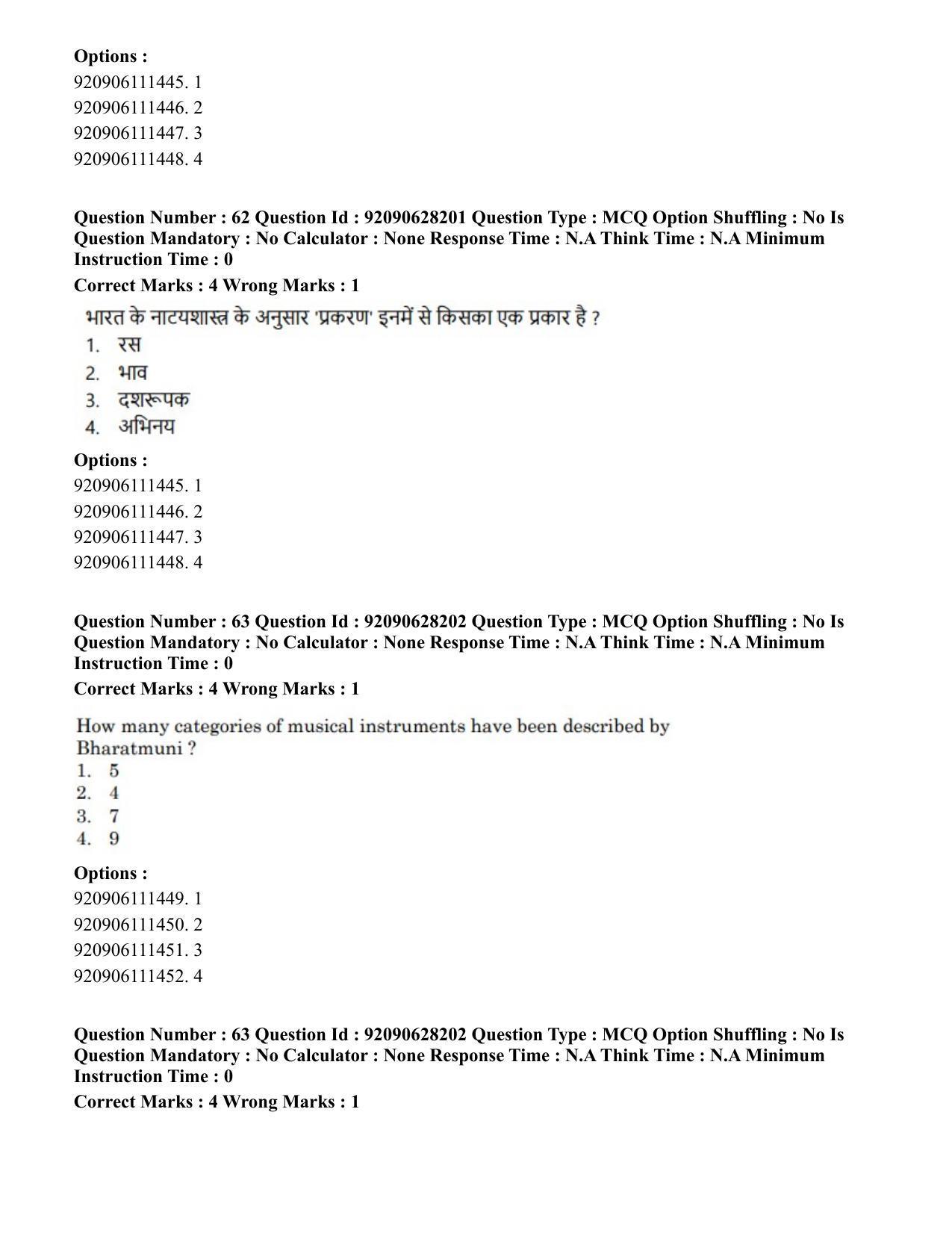 CUET PG 2023: HUQP24 – Theatre (Hin) - Shift 3 (26-06-2023) Question Paper - Page 57