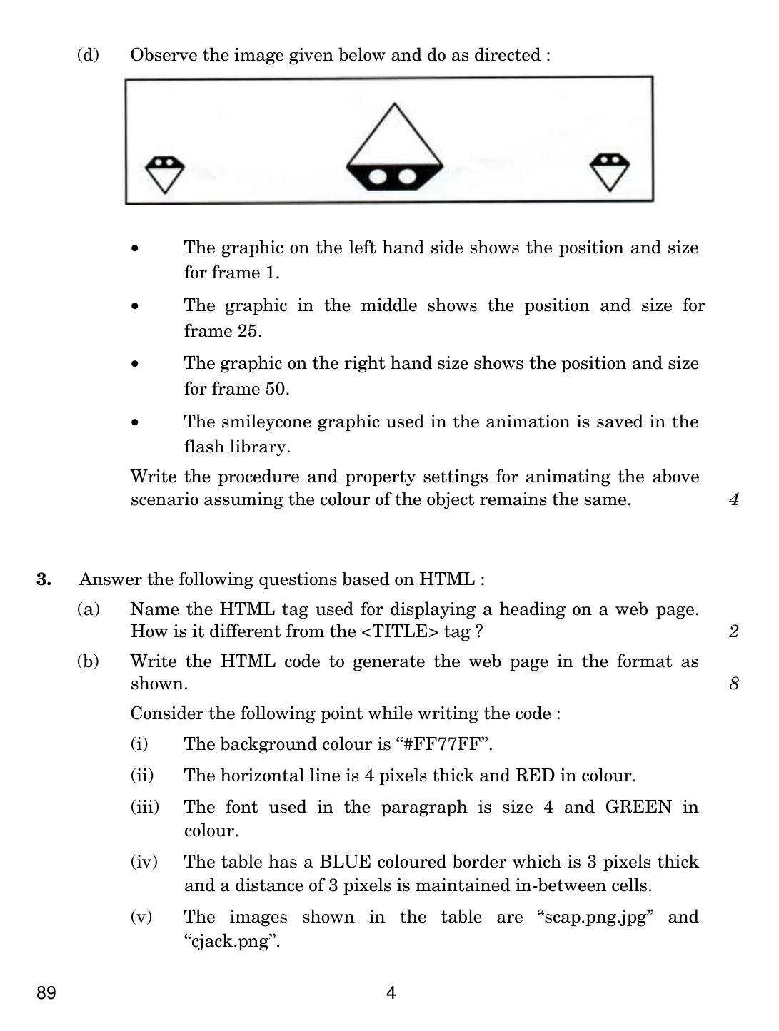 CBSE Class 12 89 MULTIMEDIA & WEB TECH. 2019 Compartment Question Paper - Page 4