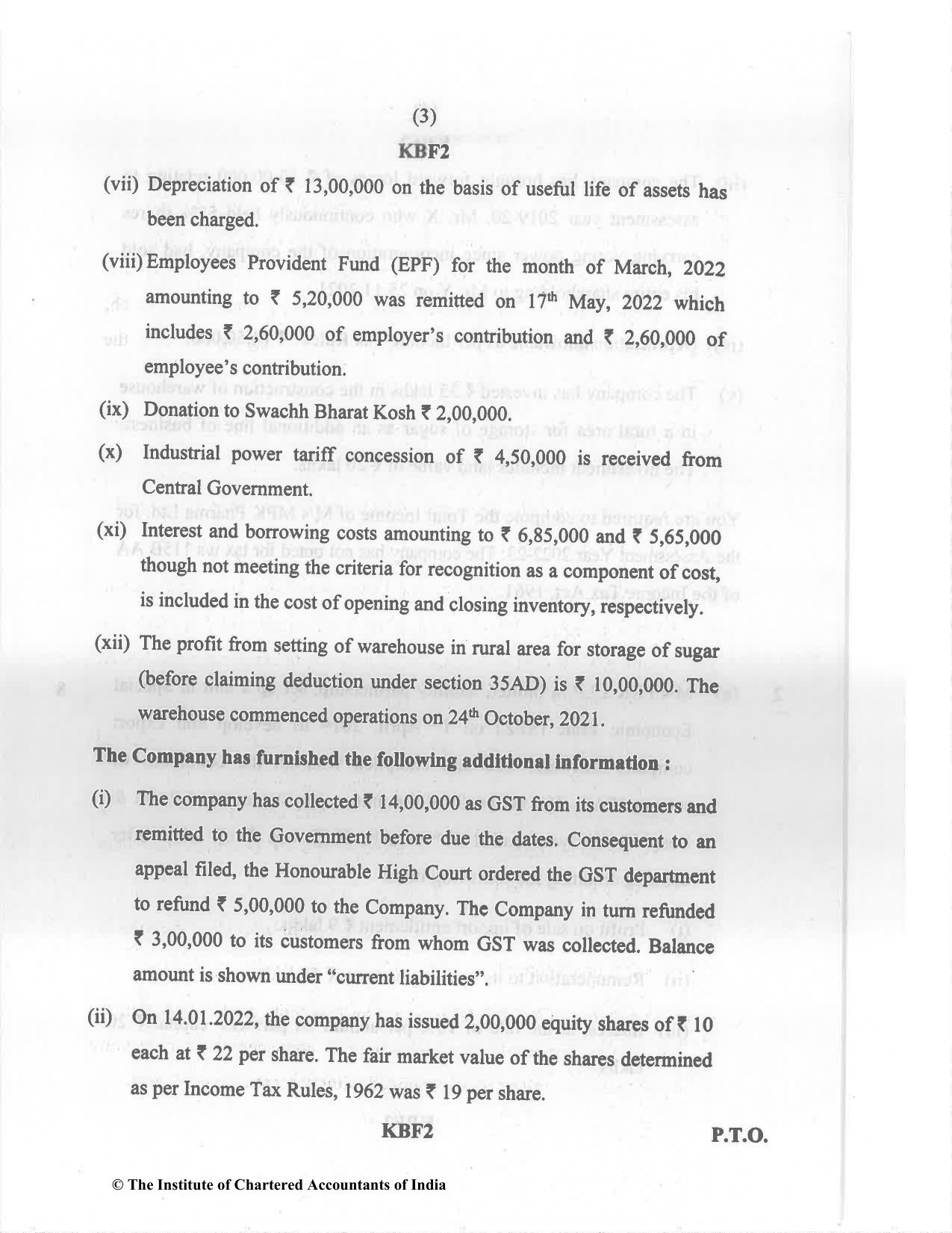 CA Final Nov 2022 Question Paper - Paper 7 – Direct Tax Laws and International Taxation - Page 3
