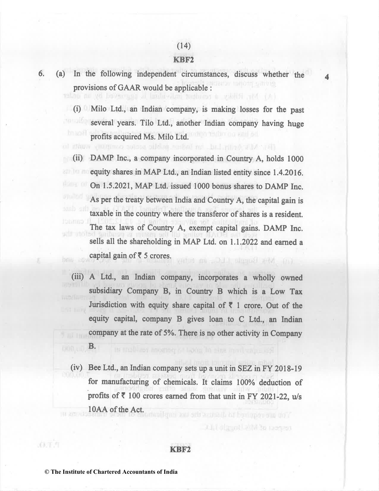 CA Final Nov 2022 Question Paper - Paper 7 – Direct Tax Laws and International Taxation - Page 14