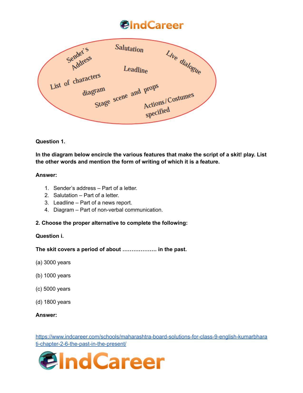 Maharashtra Board Solutions for Class 9- English Kumarbharati: Chapter 2.6- The Past in the Present - Page 6