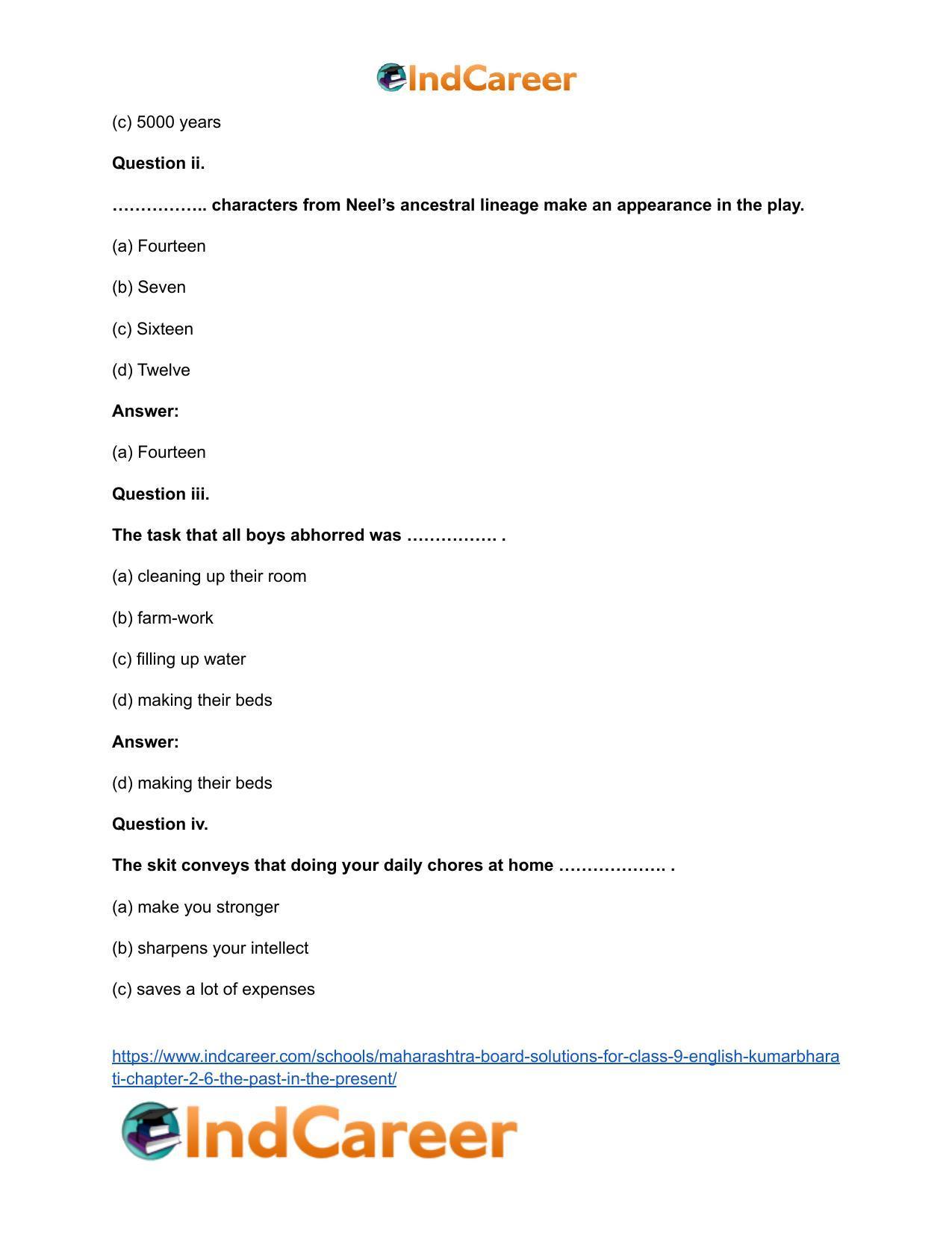 Maharashtra Board Solutions for Class 9- English Kumarbharati: Chapter 2.6- The Past in the Present - Page 7