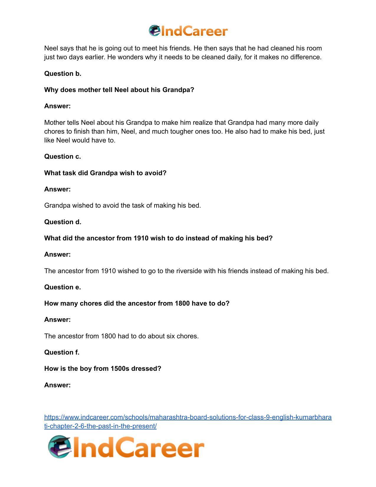Maharashtra Board Solutions for Class 9- English Kumarbharati: Chapter 2.6- The Past in the Present - Page 10