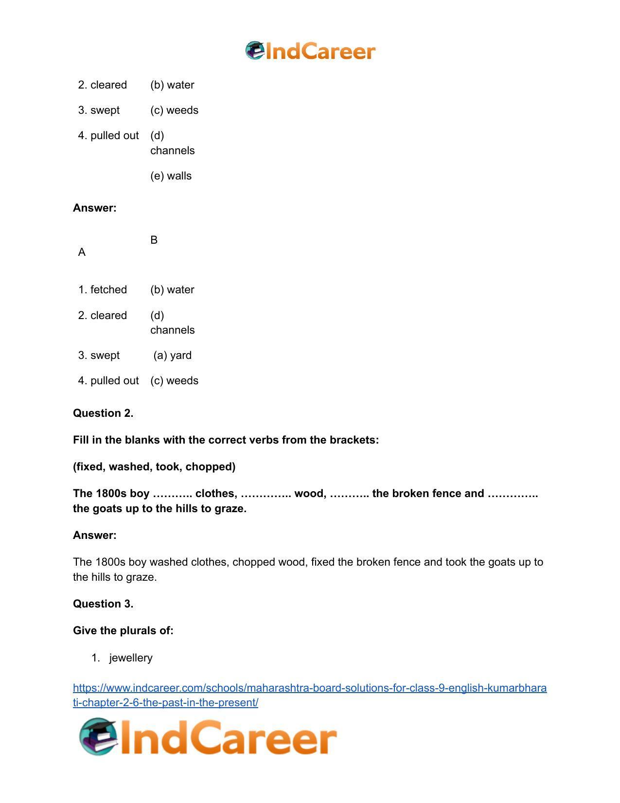 Maharashtra Board Solutions for Class 9- English Kumarbharati: Chapter 2.6- The Past in the Present - Page 16