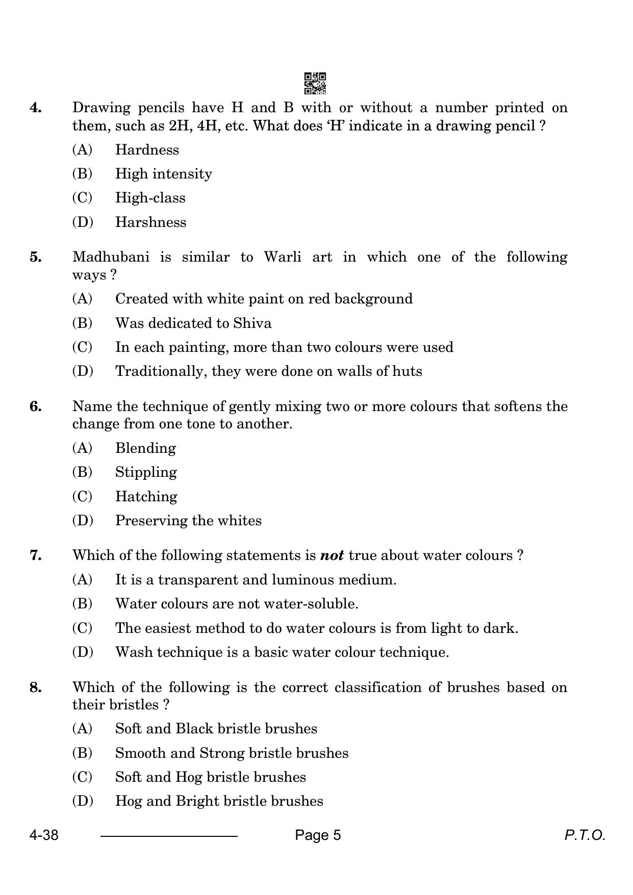 CBSE Class 10 Painting 2024 Question Paper - Page 5