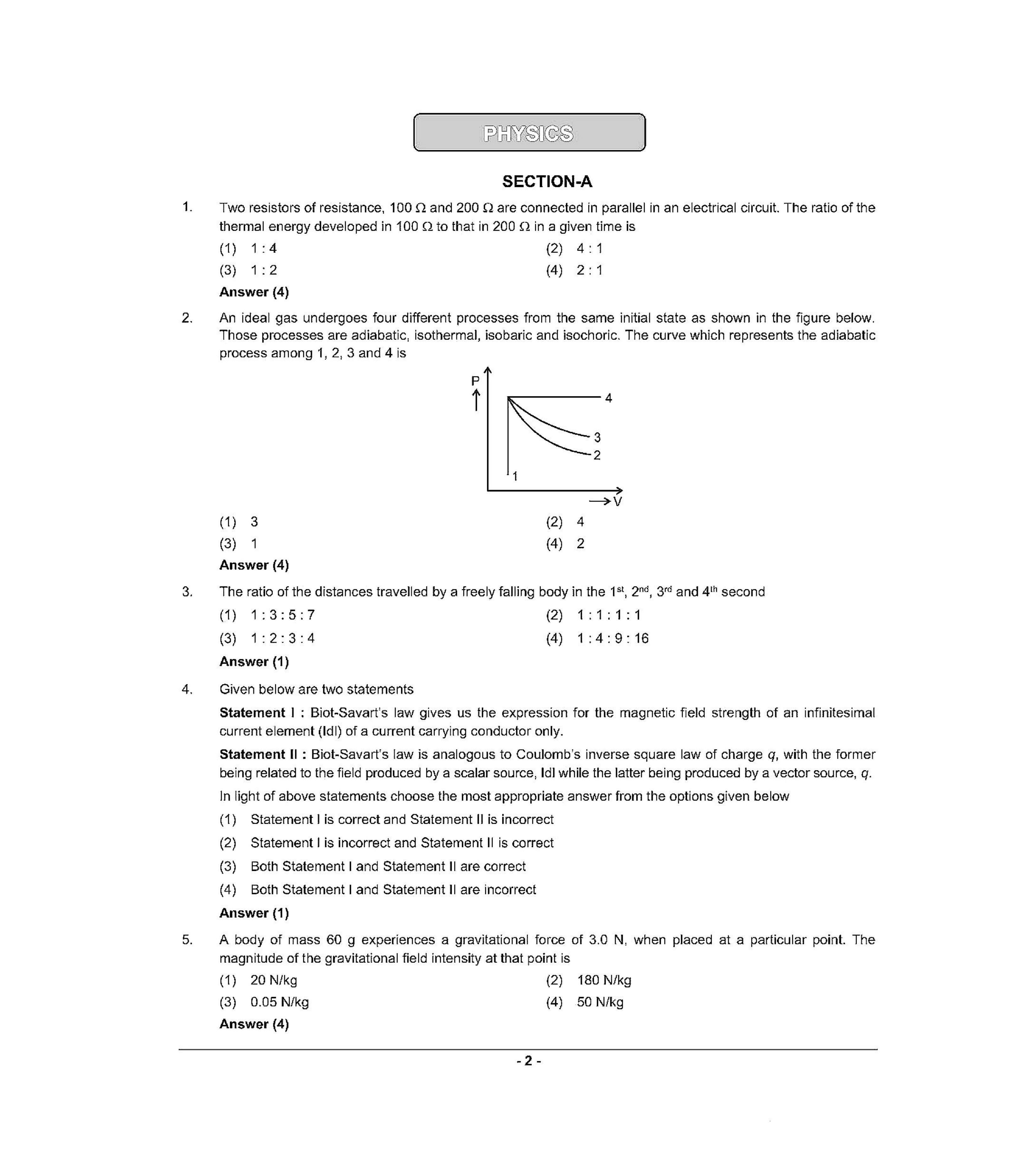 NEET S3 2021 Question Paper - Page 1