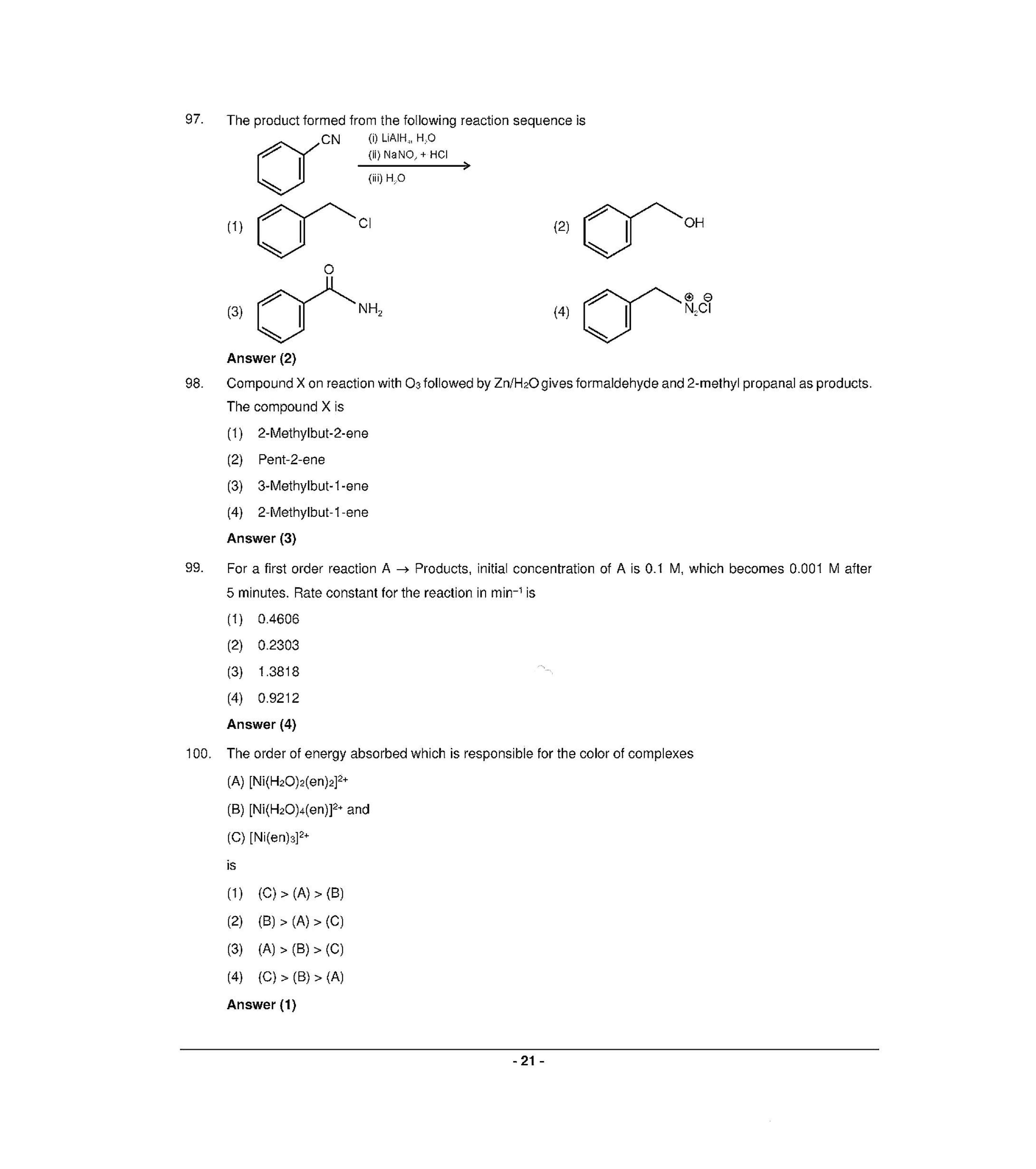 NEET S3 2021 Question Paper - Page 20