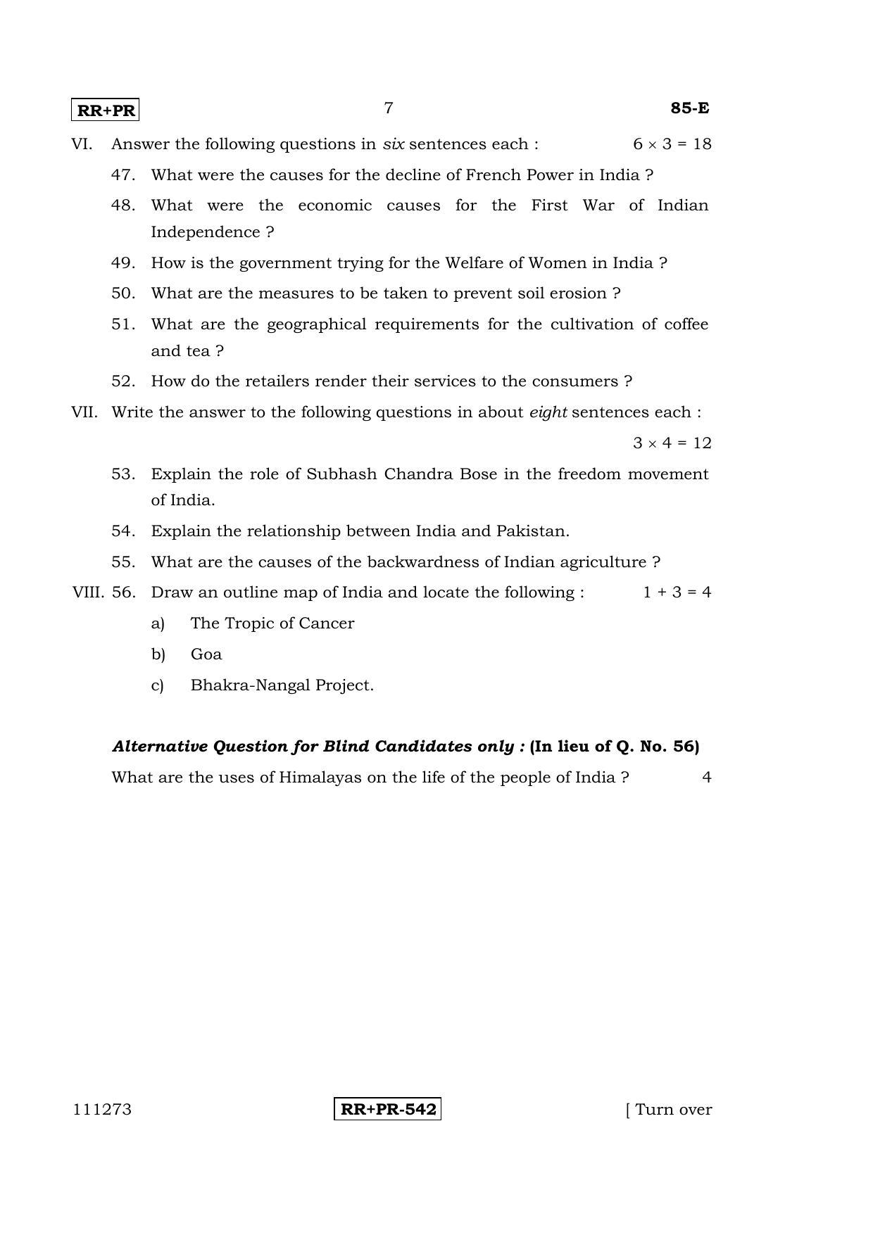 Karnataka SSLC Social Science (ENGLISH Medium) - 85-E-(RRPR)_ss April 2015 Question Paper - Page 6