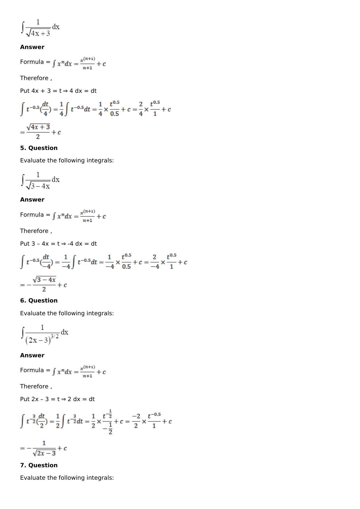 Chapter 13: Method of Integration Solutions: RS Aggarwal Class 12 Solutions  - Page 2