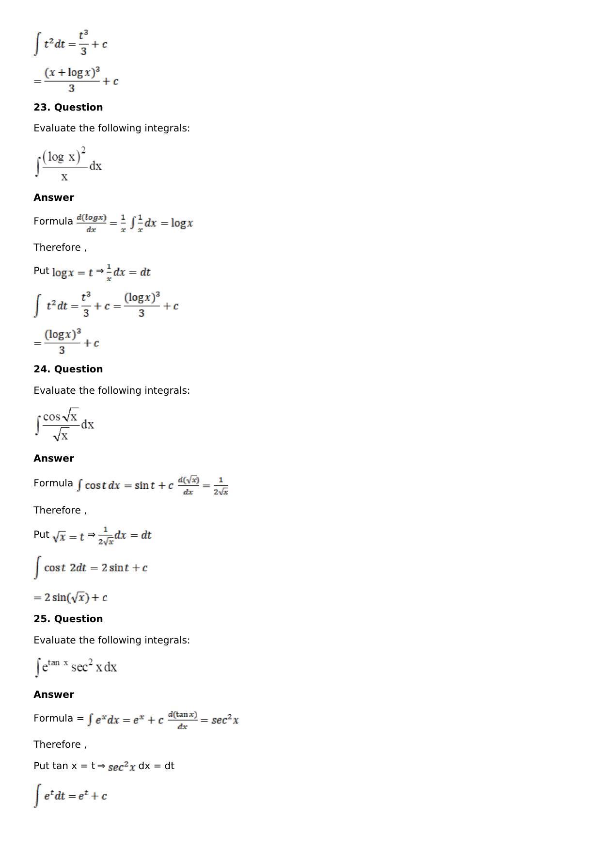 Chapter 13: Method of Integration Solutions: RS Aggarwal Class 12 Solutions  - Page 8