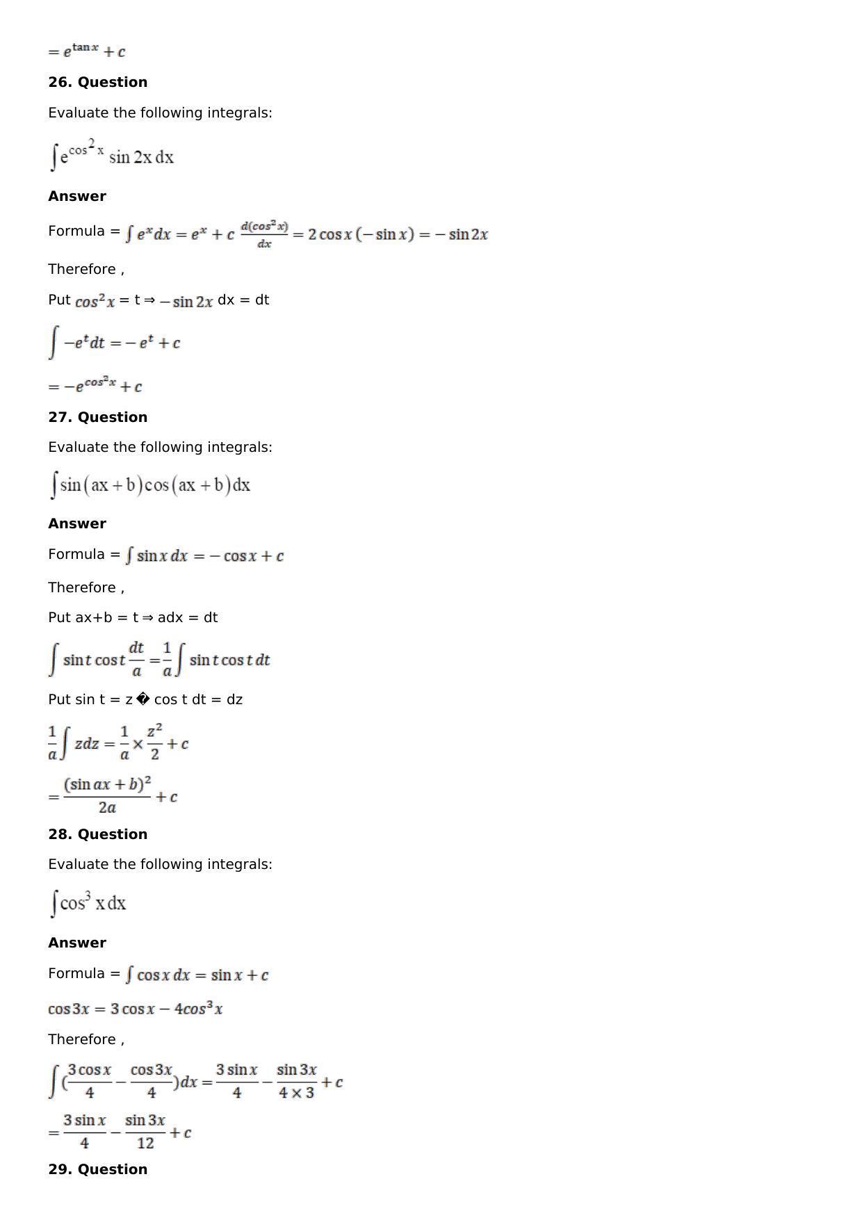 Chapter 13: Method of Integration Solutions: RS Aggarwal Class 12 Solutions  - Page 9