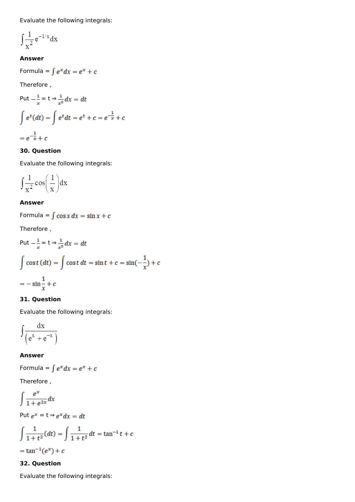 Chapter 13: Method of Integration Solutions: RS Aggarwal Class 12 Solutions  - Page 10