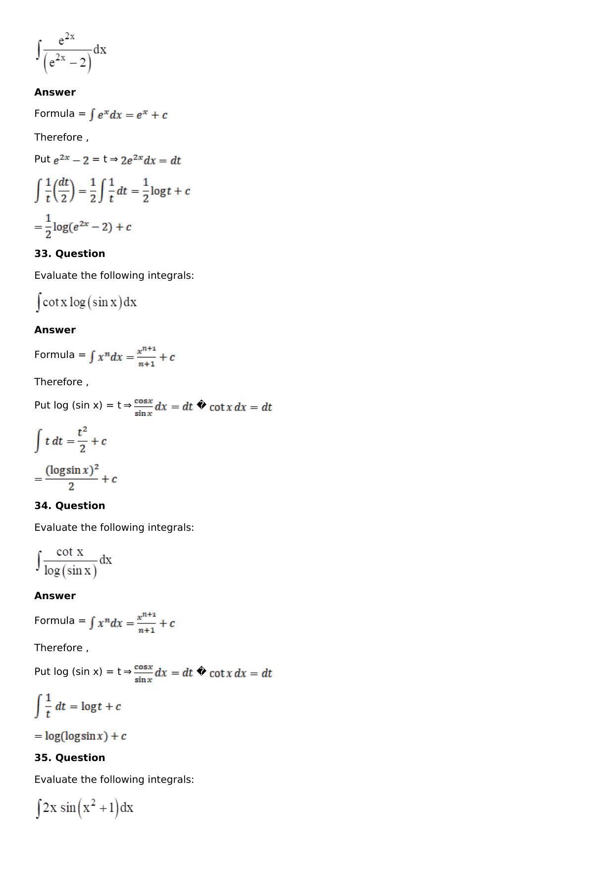 Chapter 13: Method of Integration Solutions: RS Aggarwal Class 12 Solutions  - Page 11