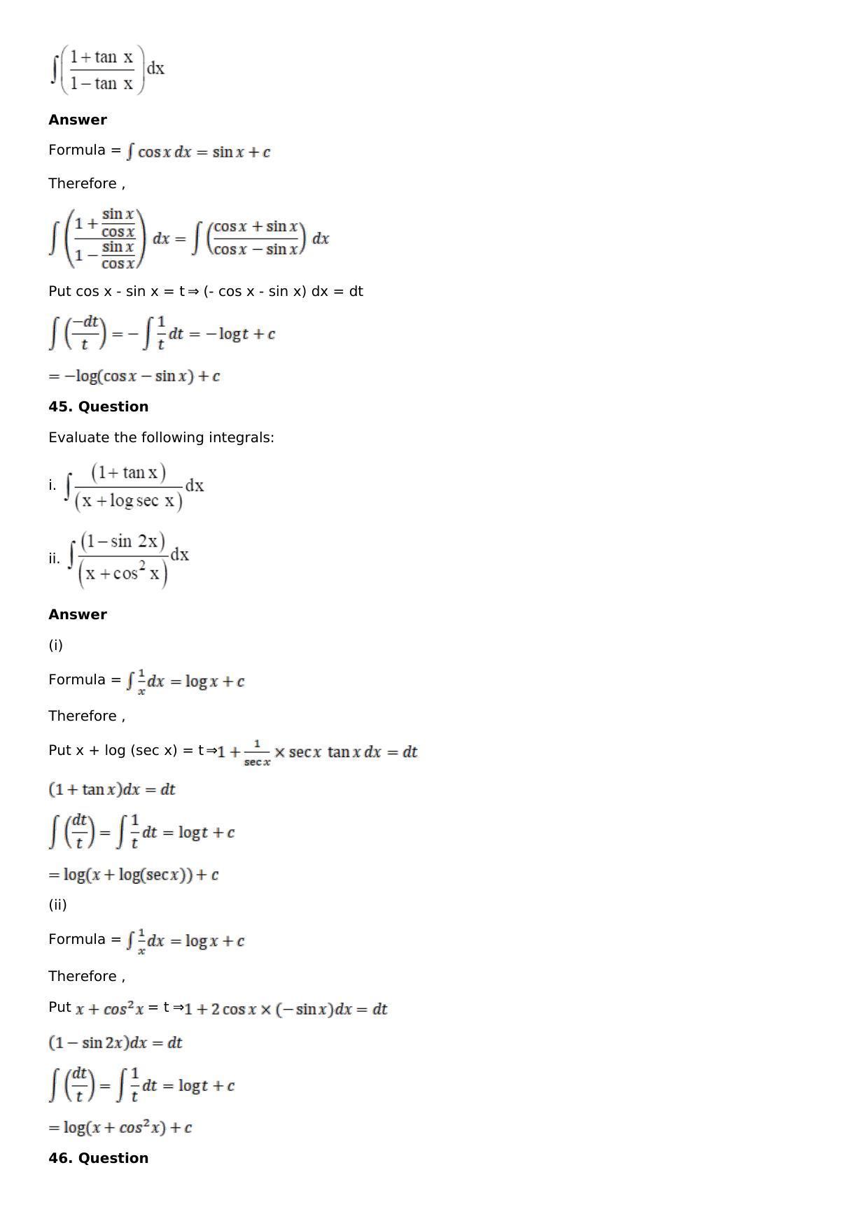 Chapter 13: Method of Integration Solutions: RS Aggarwal Class 12 Solutions  - Page 15