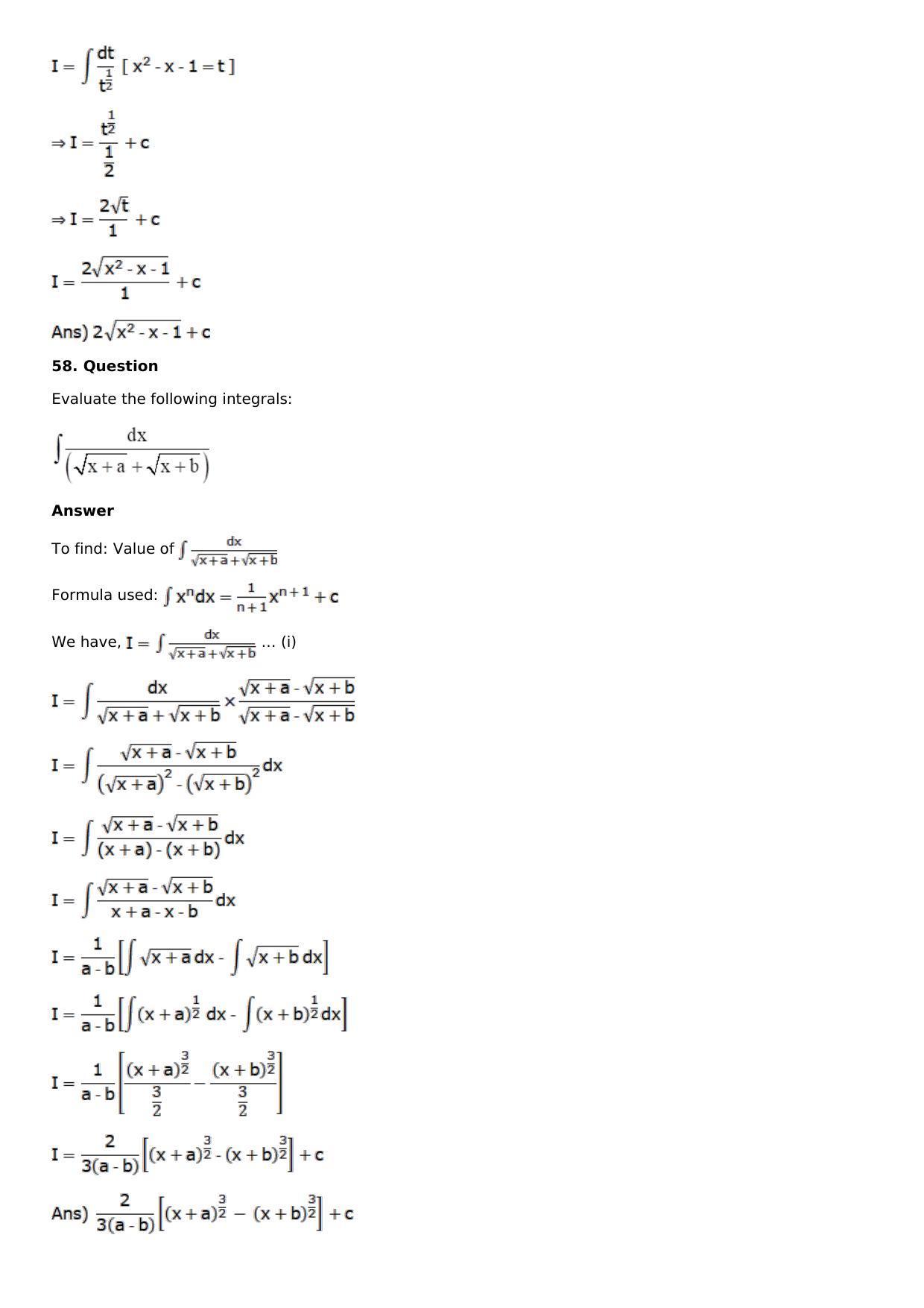 Chapter 13: Method of Integration Solutions: RS Aggarwal Class 12 Solutions  - Page 22